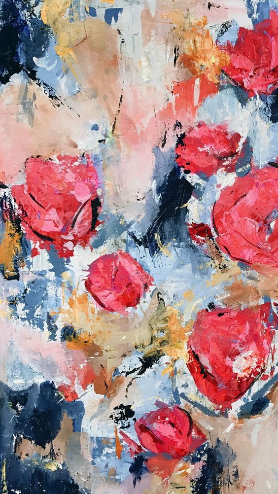 whatsapp wallpaper,watercolor paint,painting,modern art,red,garden roses