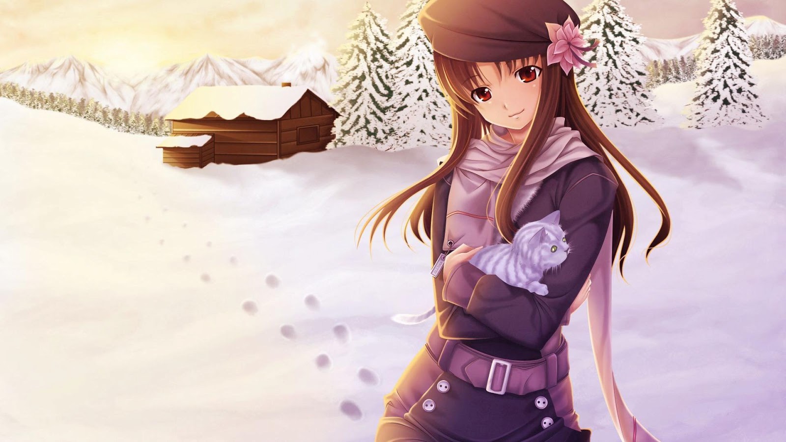 wallpaper keren,cg artwork,anime,cartoon,brown hair,illustration