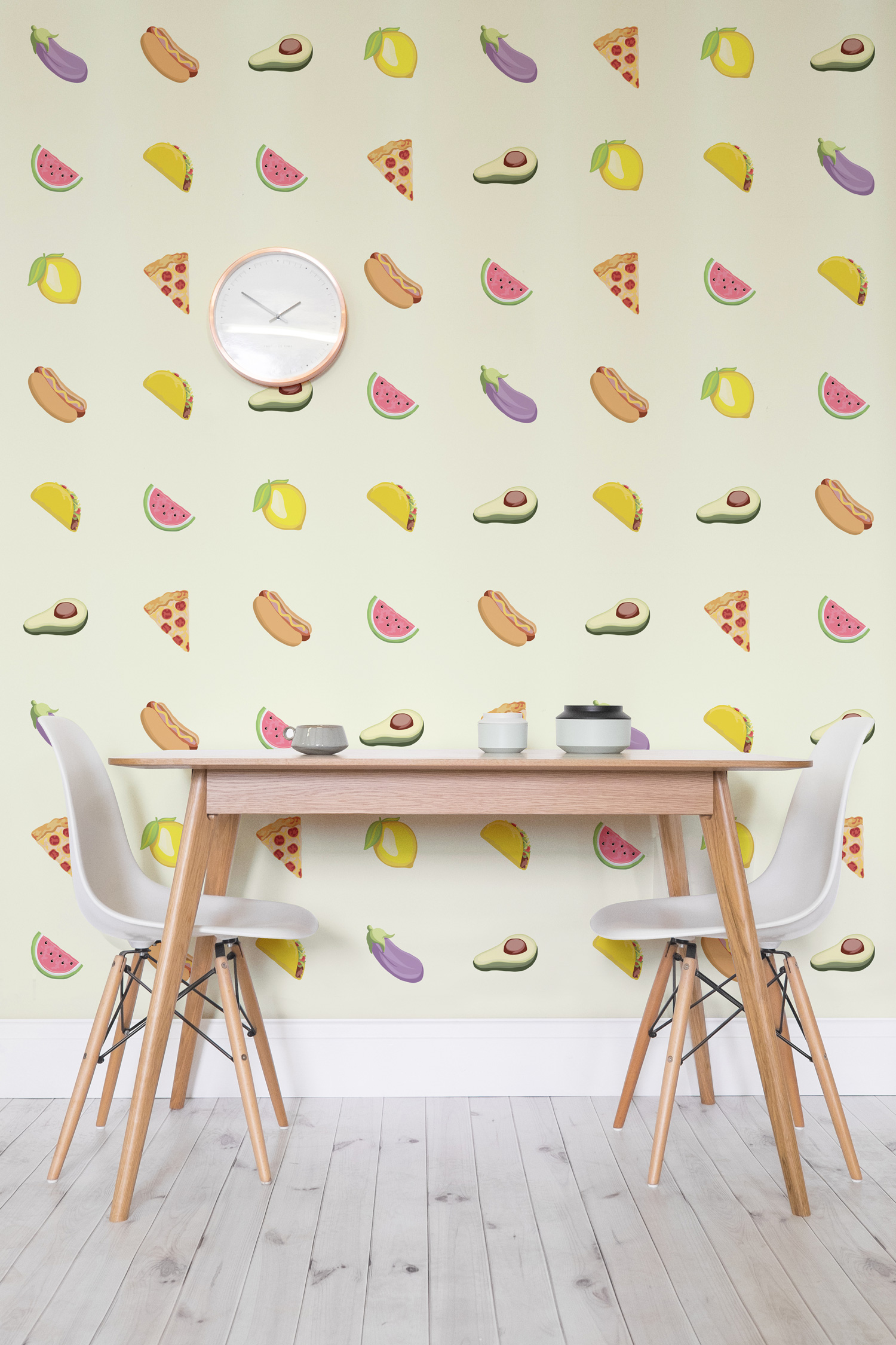 emoji wallpaper,pink,wallpaper,yellow,wall,furniture