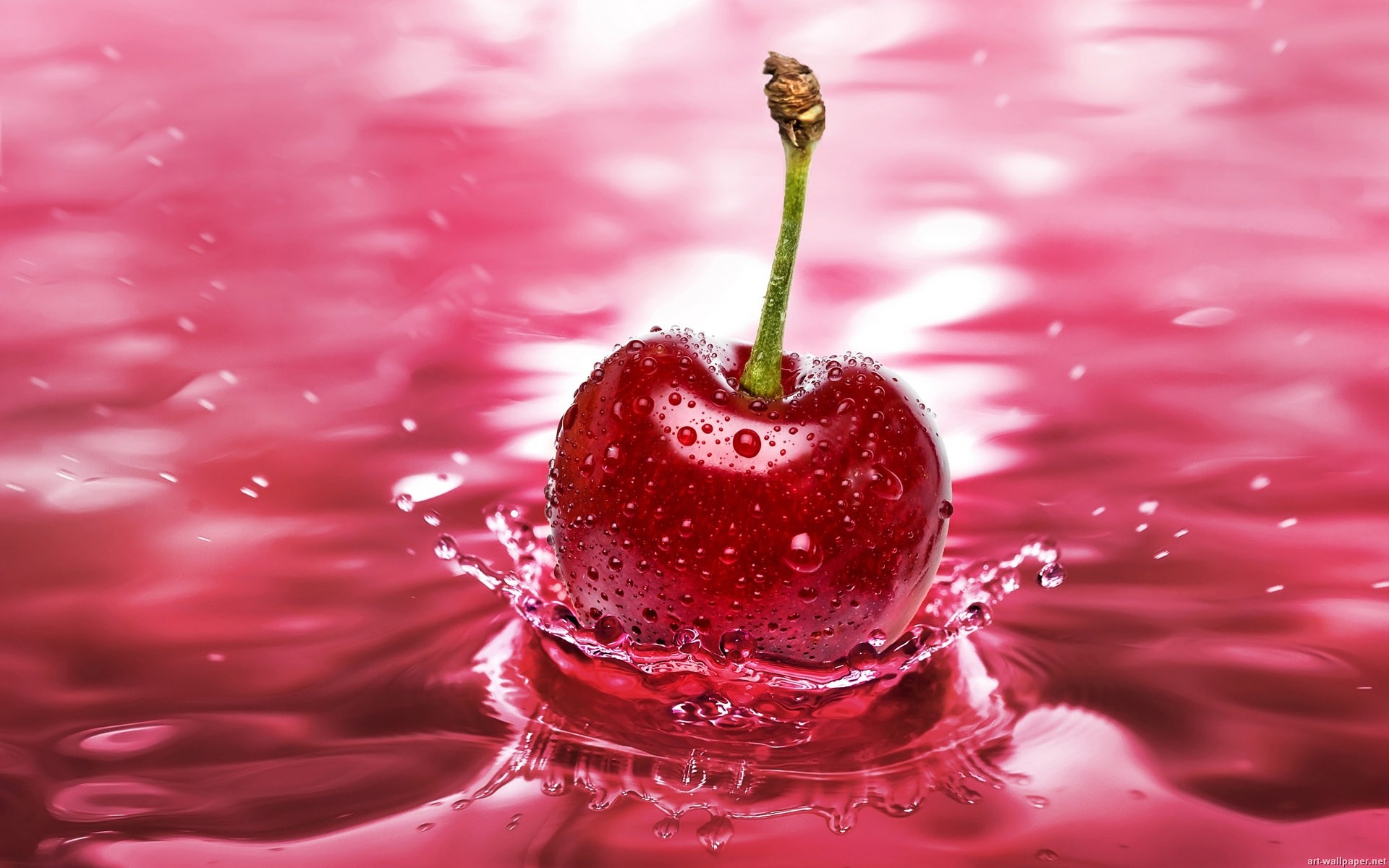 full hd wallpaper,cherry,water,red,fruit,drop