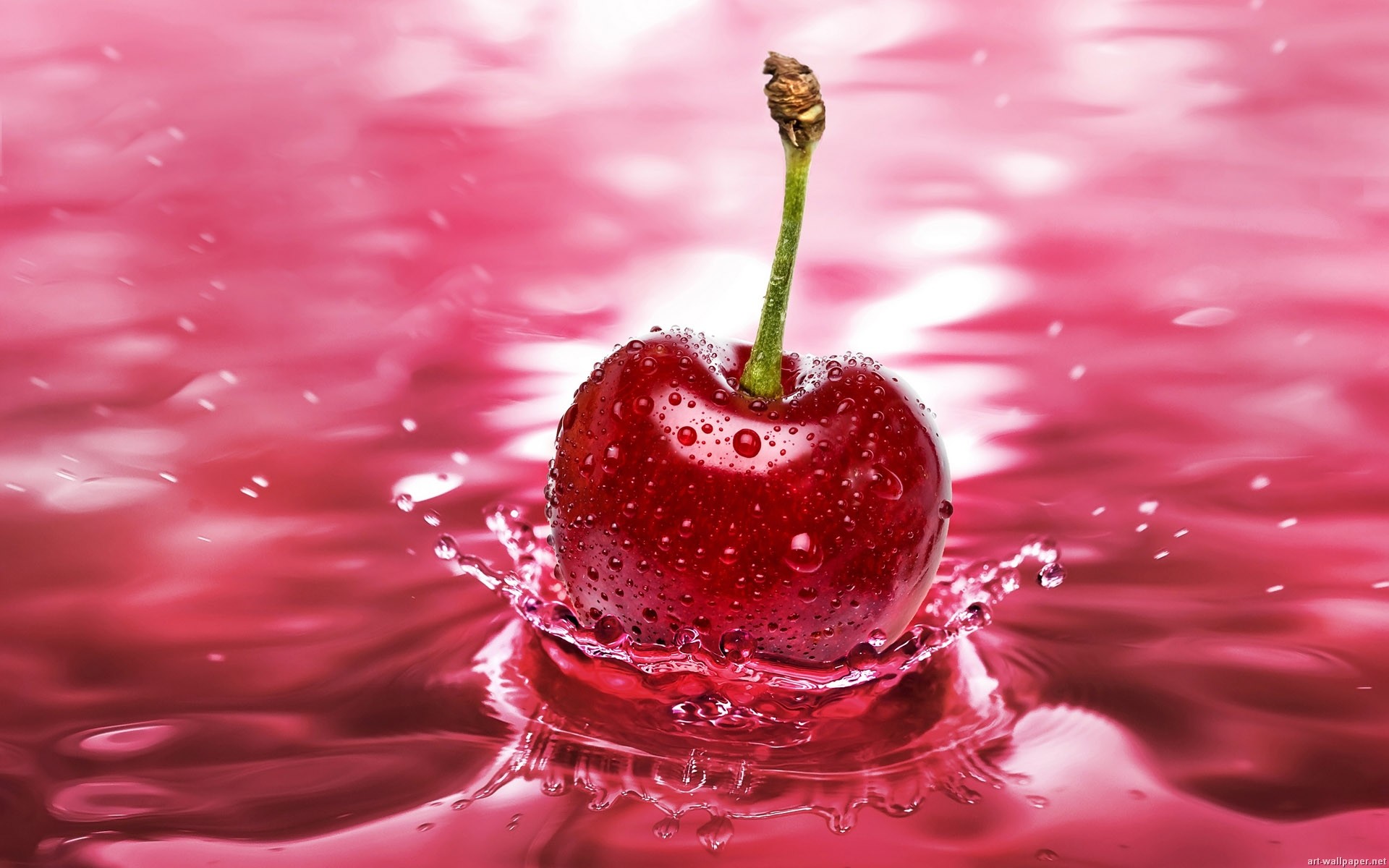 full hd wallpaper,kirsche,wasser,rot,obst,fallen