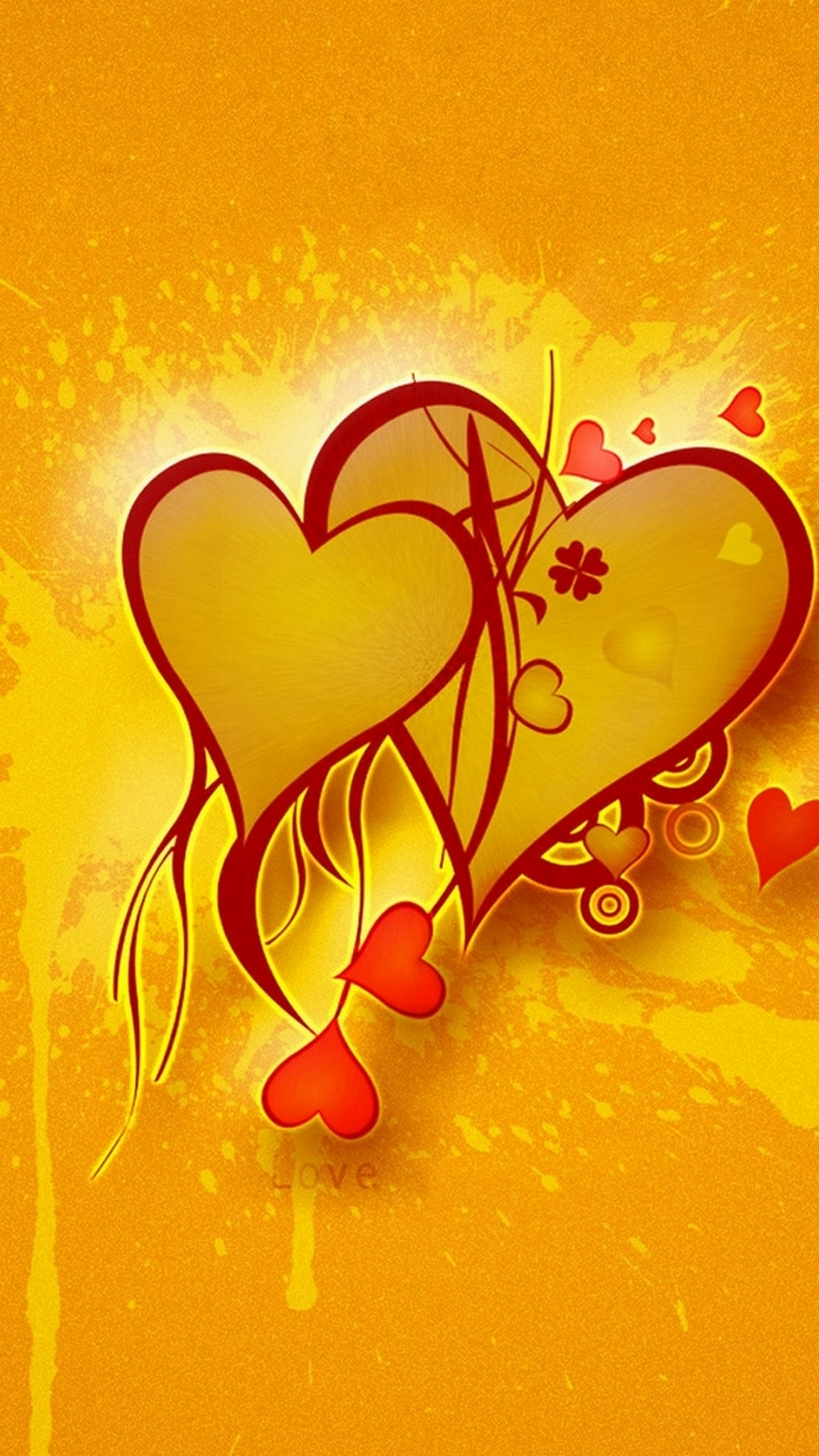 hd wallpapers for mobile,heart,love,illustration,valentine's day,yellow