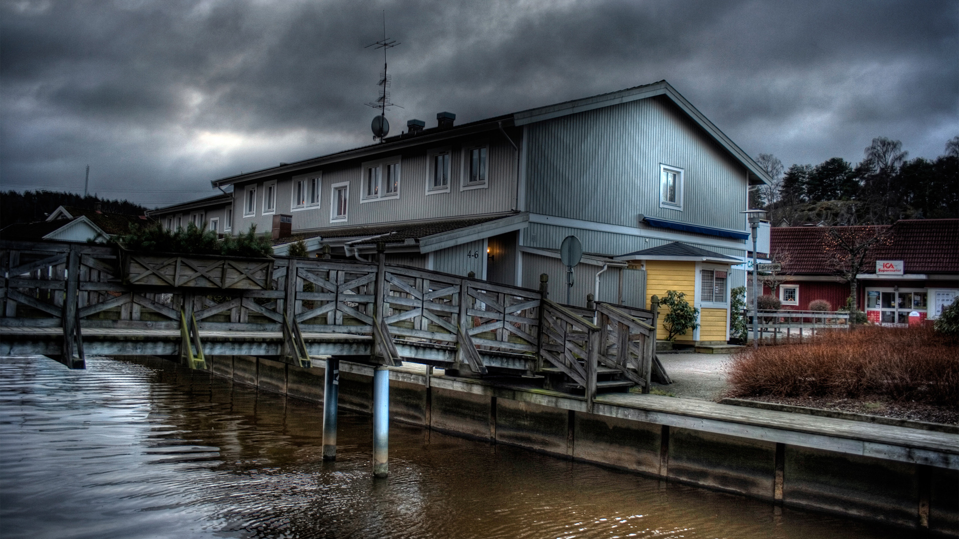 full hd wallpaper,water,sky,house,waterway,cloud