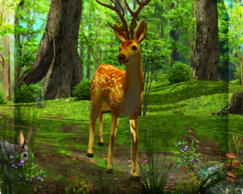 3d wallpaper live,wildlife,deer,terrestrial animal,nature,vegetation