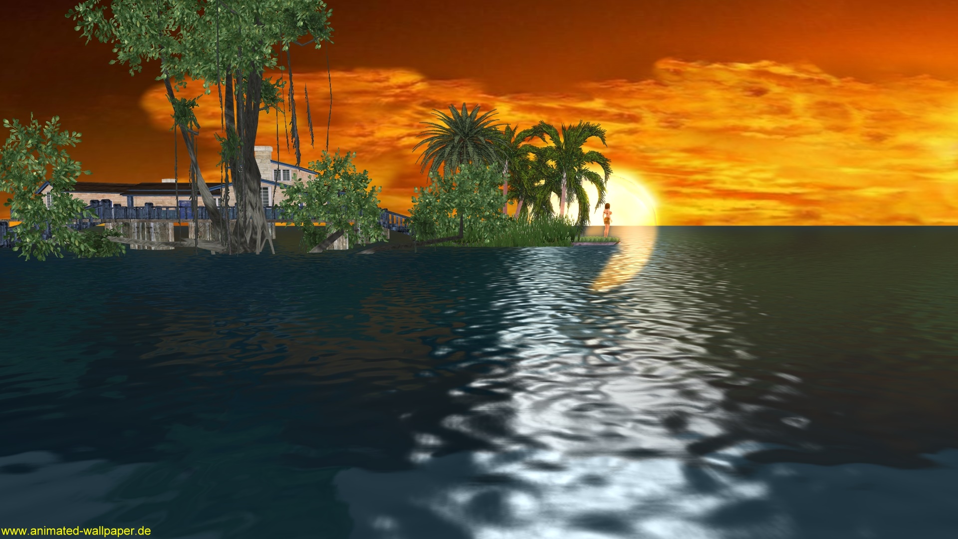 3d wallpaper live,natur,himmel,natürliche landschaft,wasser,baum