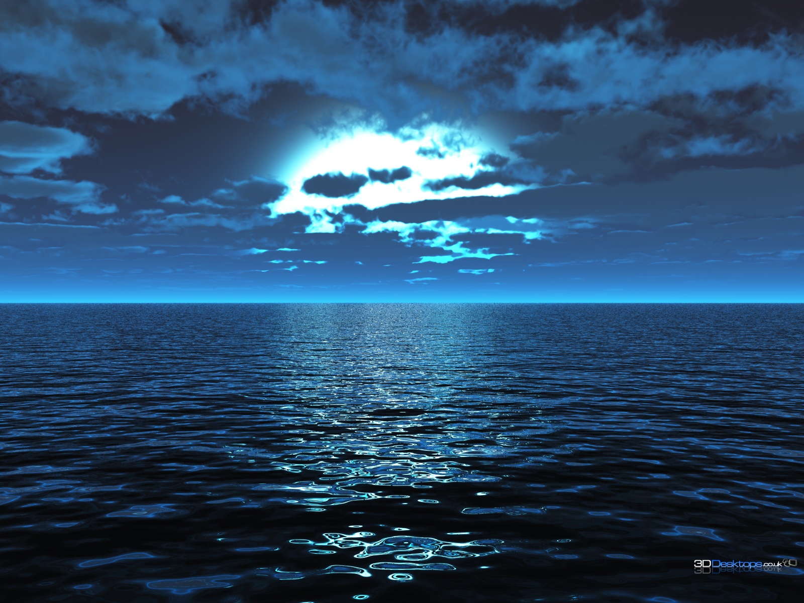 fondo de pantalla 3d en vivo,cielo,horizonte,mar,azul,oceano