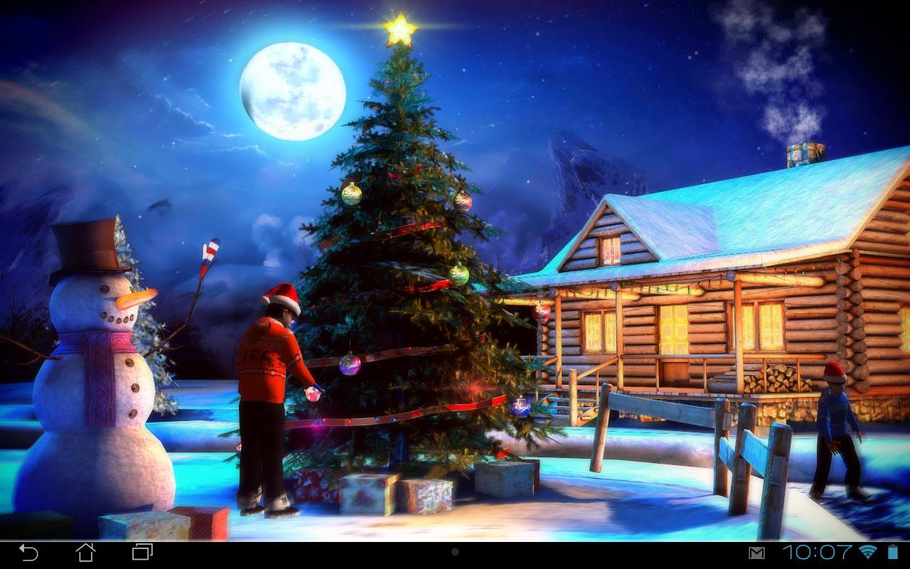 fondo de pantalla 3d en vivo,navidad,árbol de navidad,nochebuena,árbol,invierno