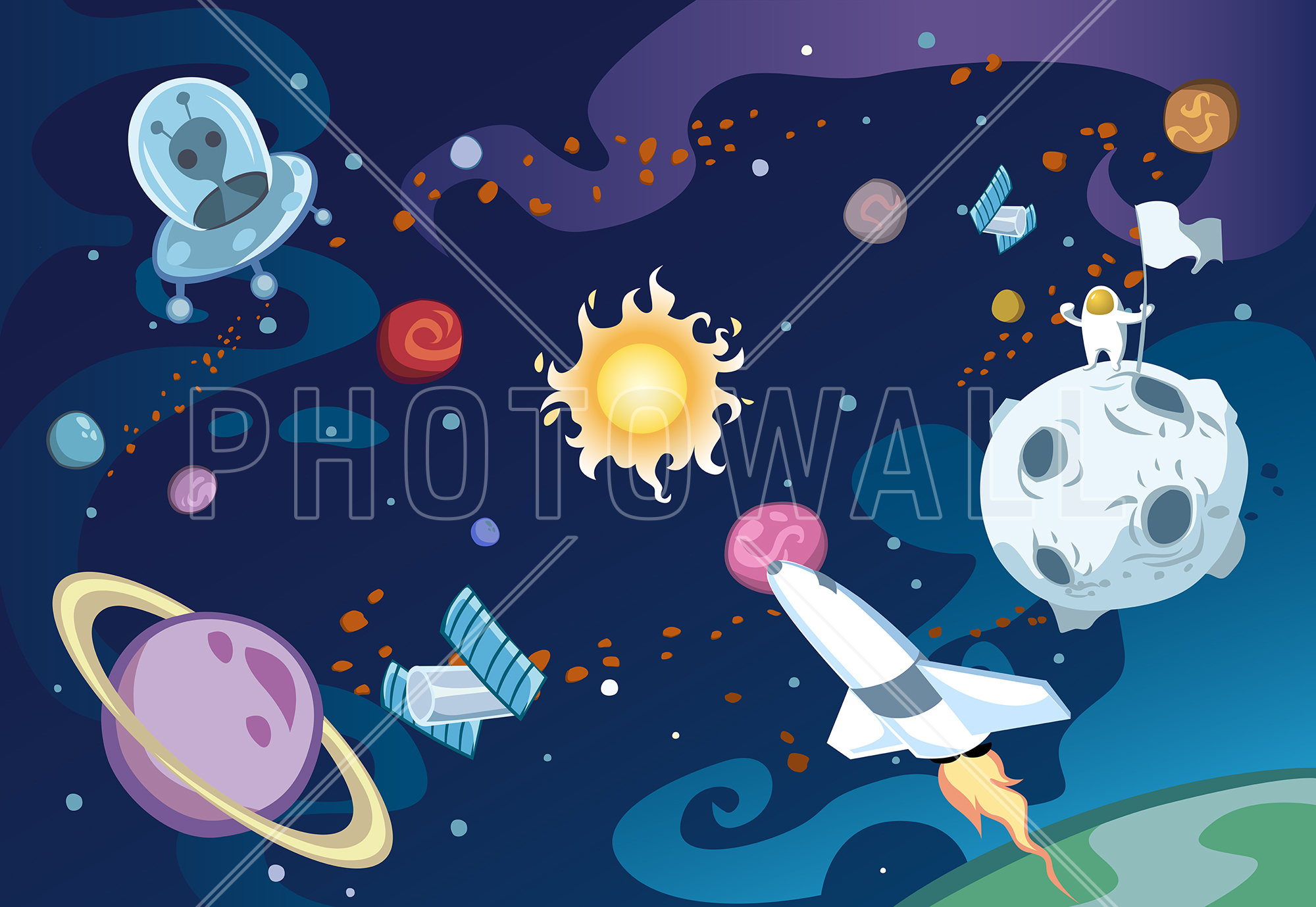 galaxy wallpaper,cartoon,illustration,space,graphic design,art