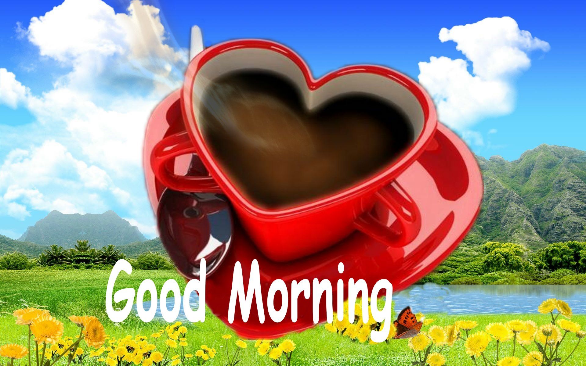 good morning wallpaper,love,morning,heart,valentine's day,sky