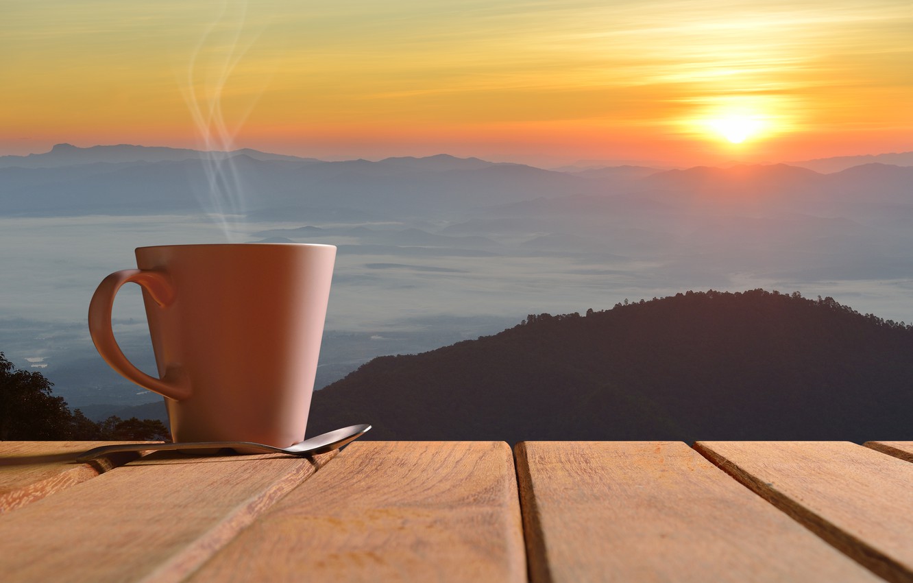 good morning wallpaper,sky,morning,cup,cup,horizon