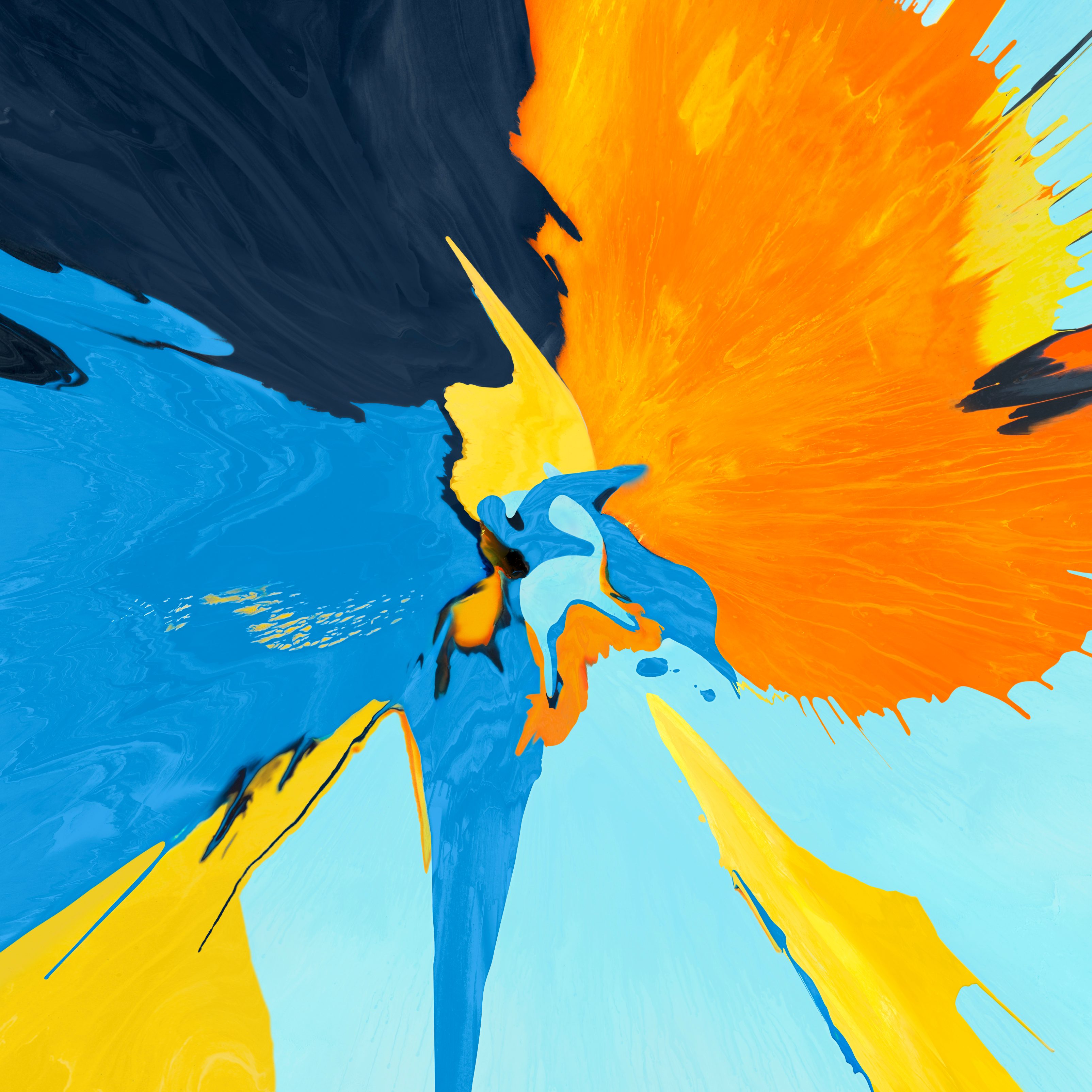 download di sfondi,giallo,blu,pittura,arancia,colori acrilici