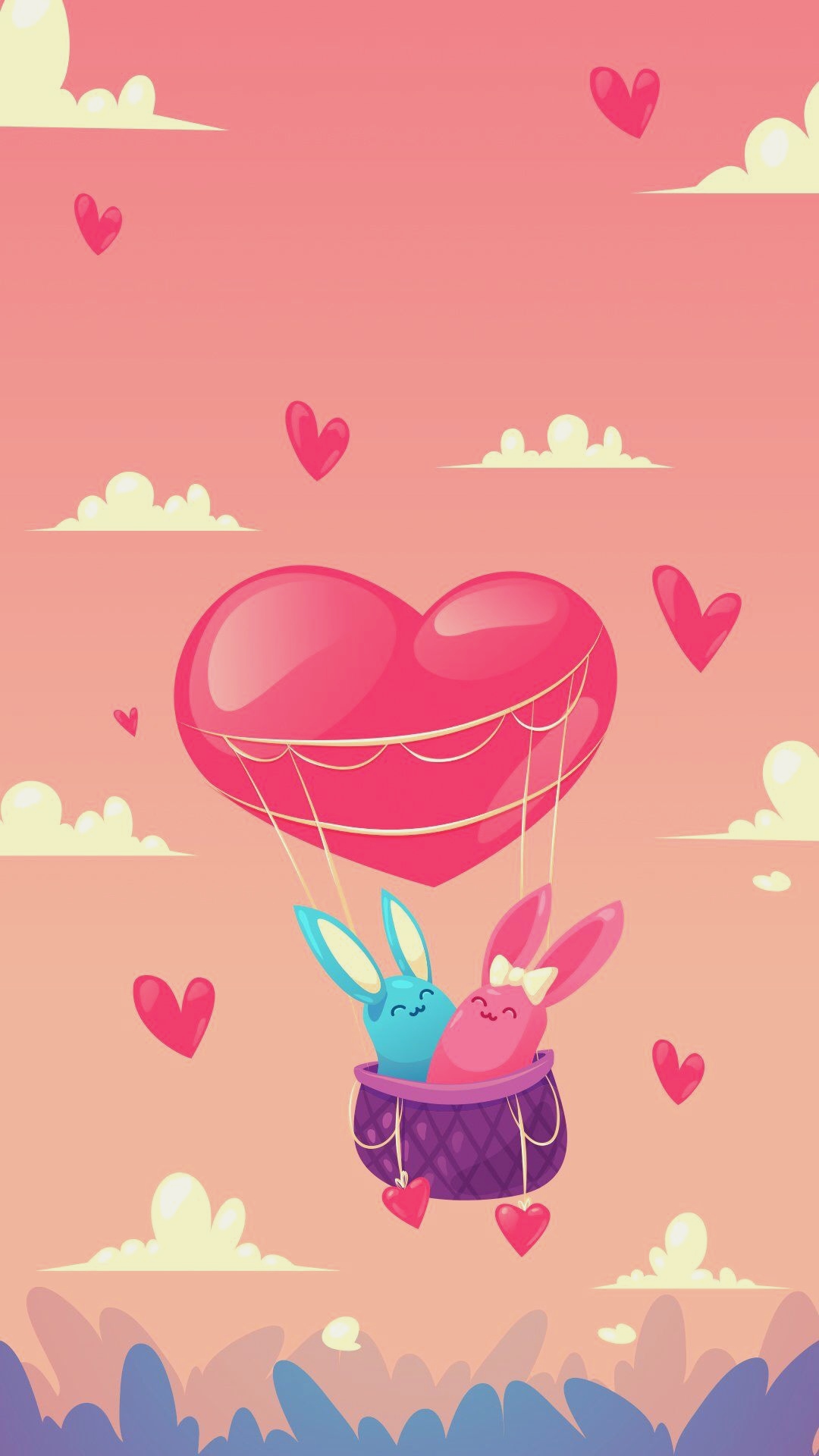 wallpapers and backgrounds,pink,heart,cartoon,illustration,sky