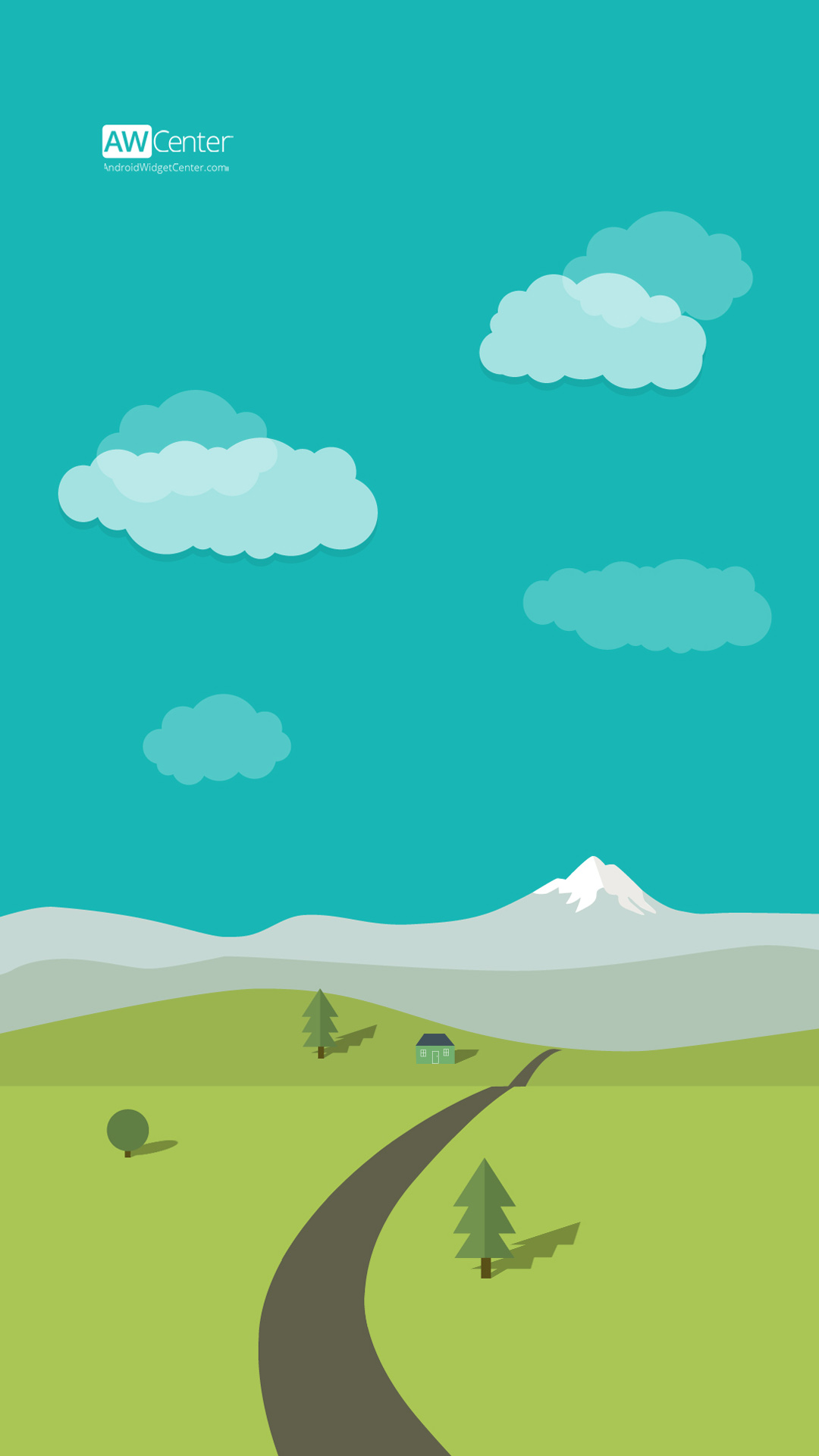 android wallpaper,green,sky,cartoon,cloud,natural landscape