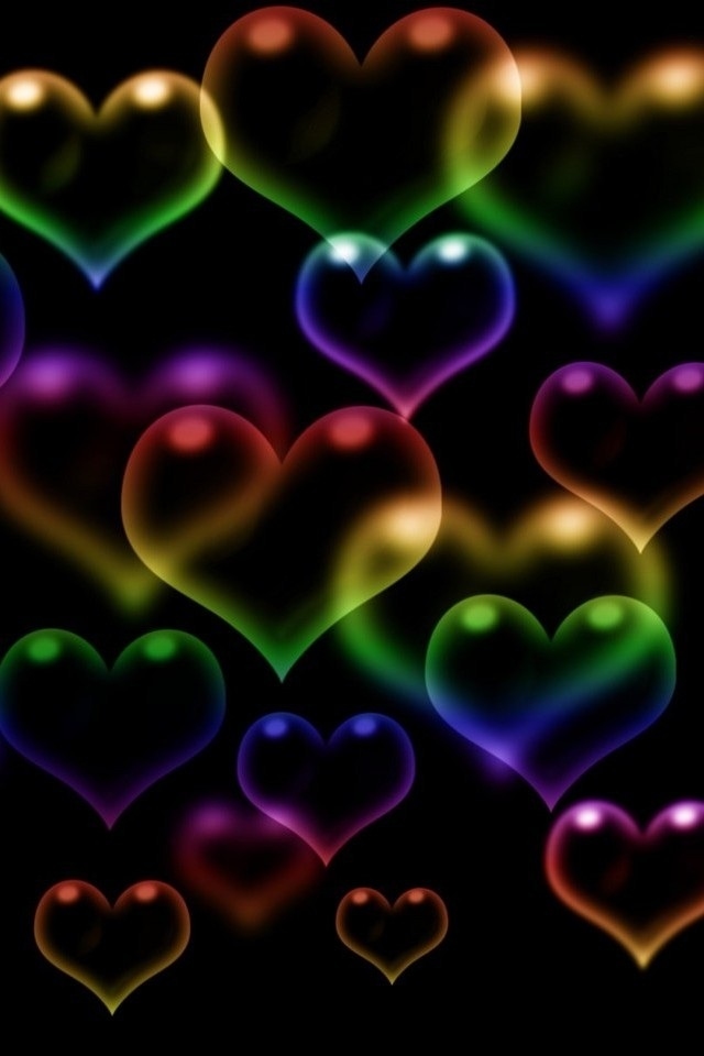모바일 배경 화면,심장,보라색,네온,사랑,디자인