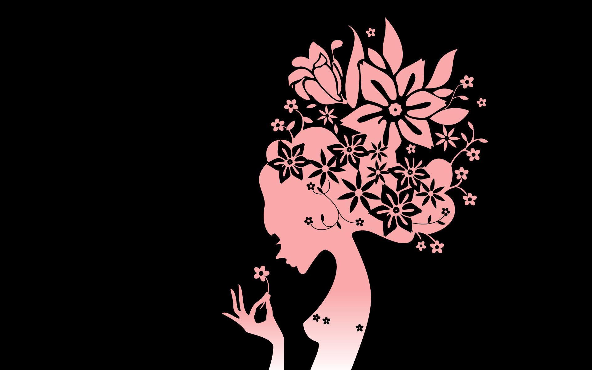소녀를위한 벽지,그래픽 디자인,삽화,실루엣,식물,나무