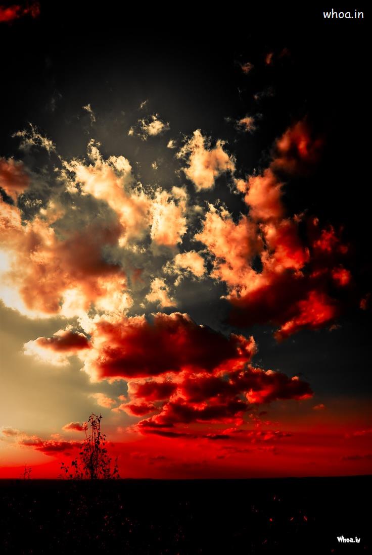 모바일 배경 화면,하늘,자연,빨간,구름,주황색
