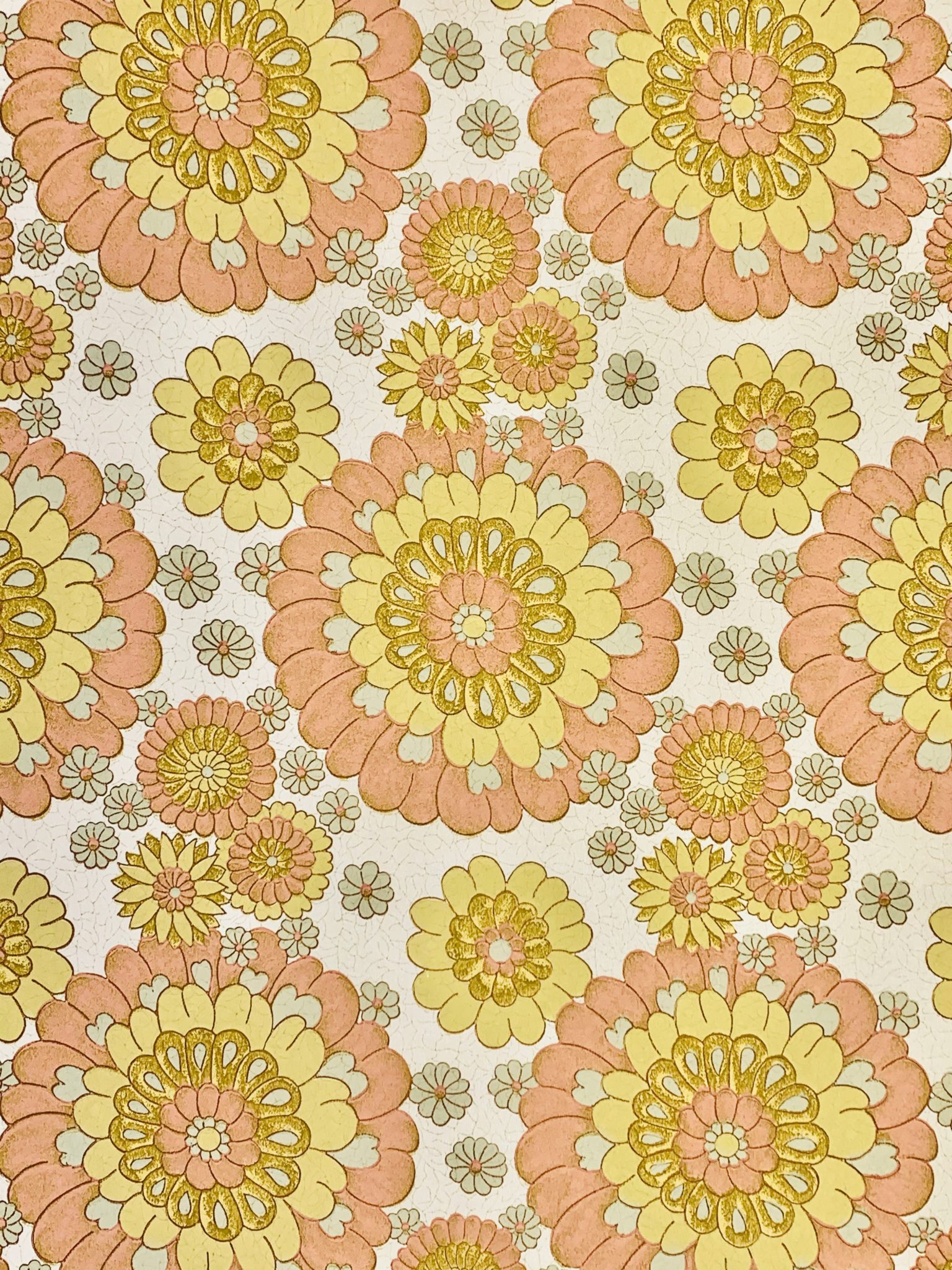 flower wallpaper,pattern,orange,yellow,floral design,rug