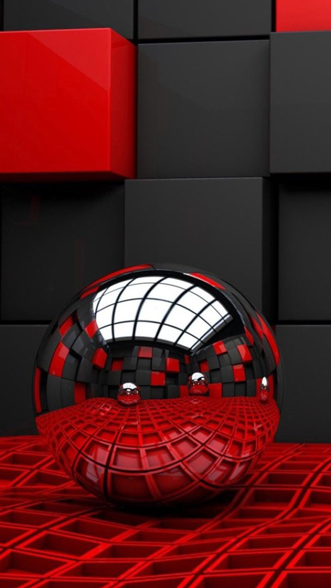 3d wallpaper,red,design,room,sphere,fictional character