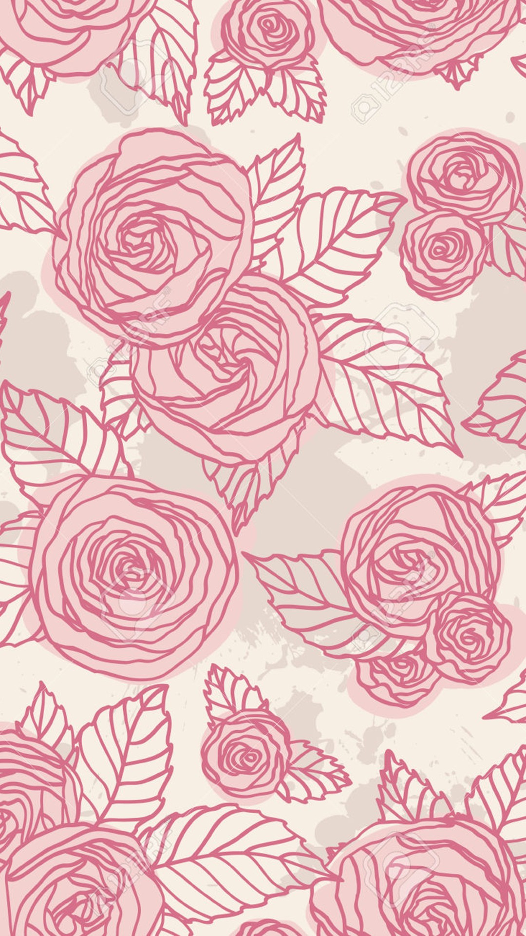 wallpapers tumblr,pink,pattern,rose,drawing,garden roses