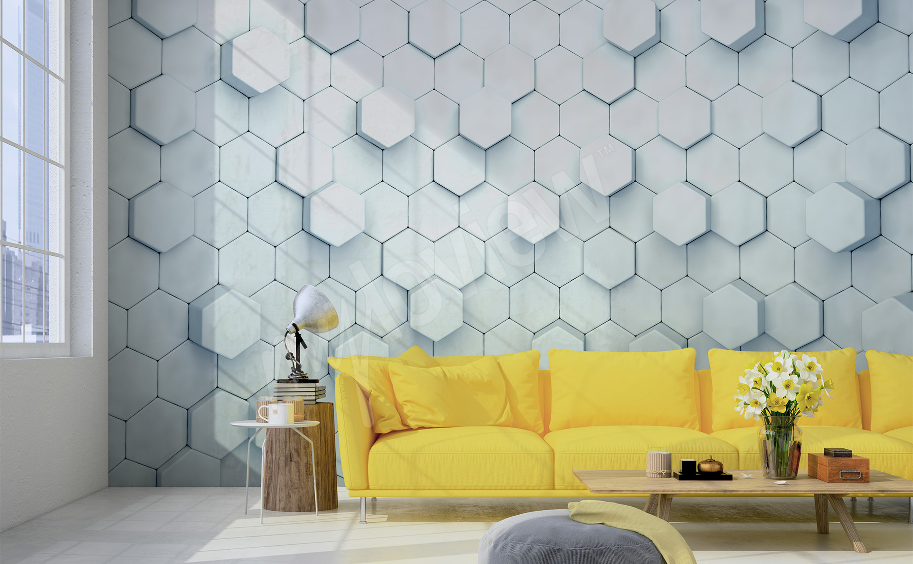 3d wallpaper,wall,wallpaper,yellow,room,interior design