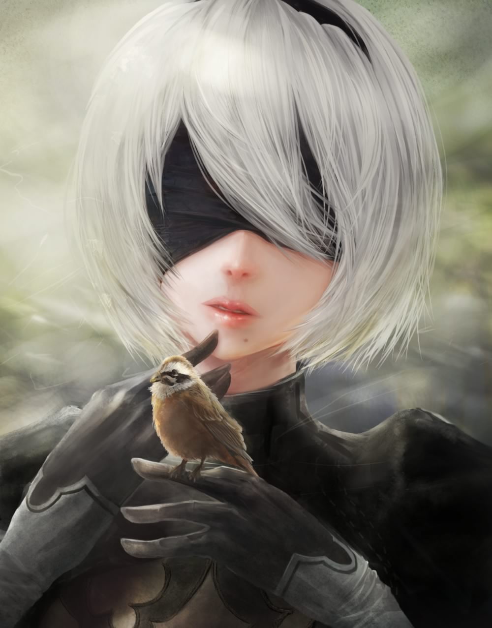 fond d'écran nier automata,cheveux,coiffure,argent,oeuvre de cg,coupe bob