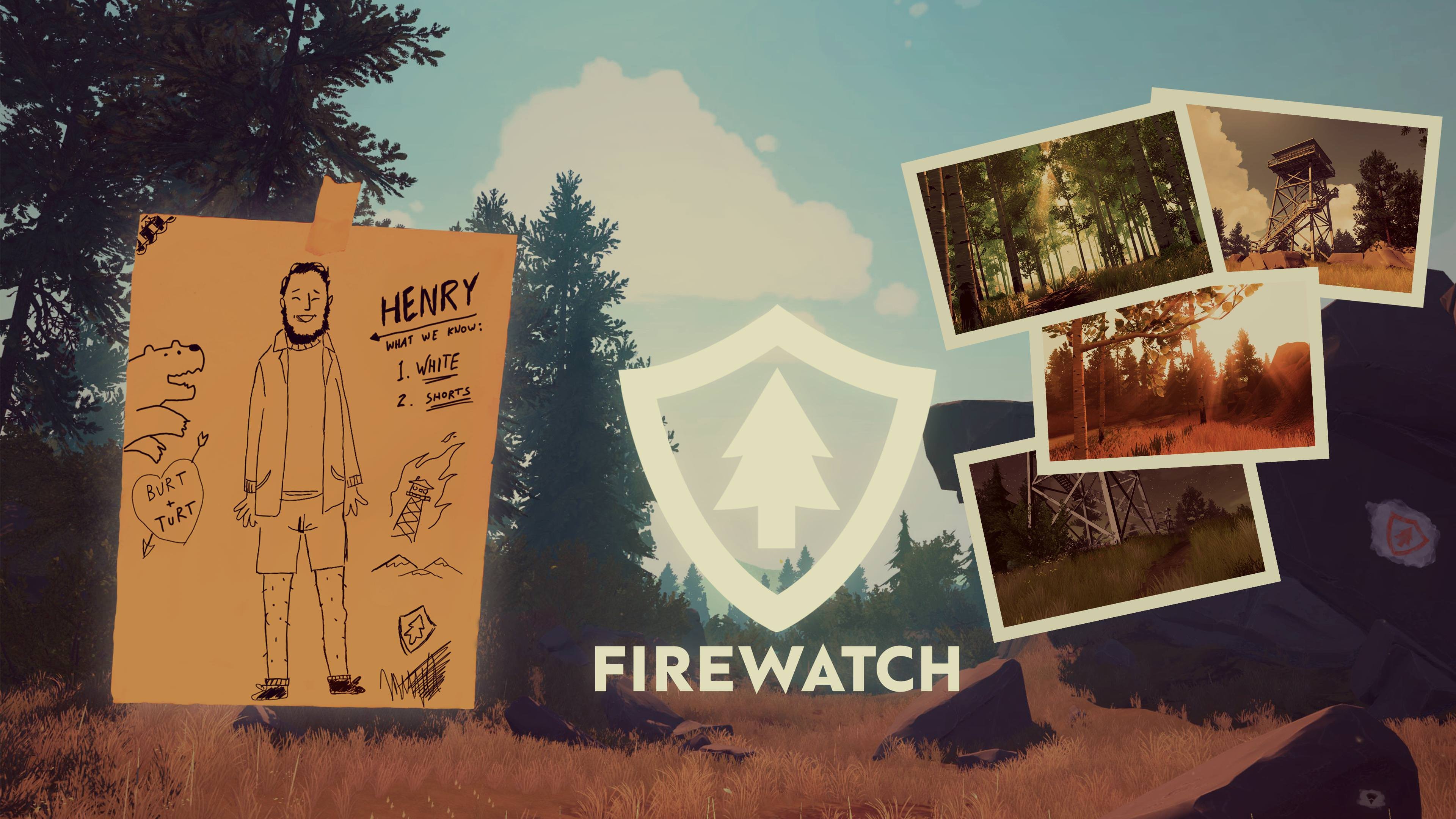 firewatch wallpaper,schriftart,wand,baum,poster,kunst