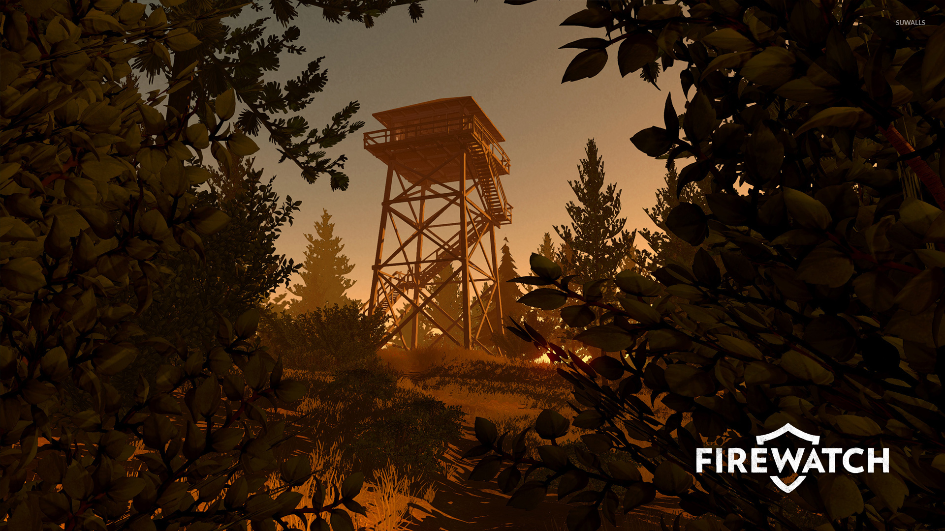 firewatch wallpaper,nature,sky,tree,atmospheric phenomenon,biome