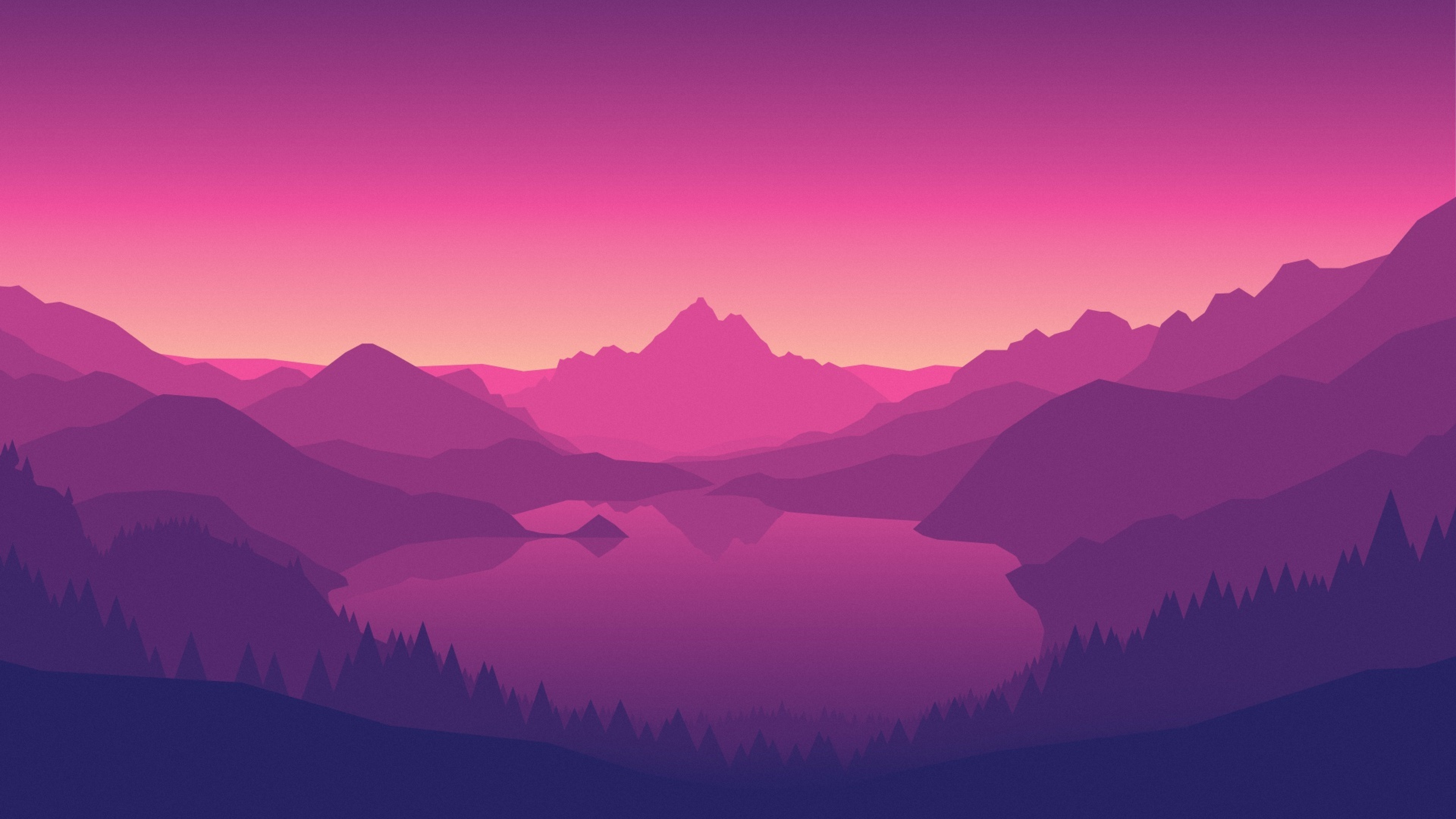 fondo de pantalla de firewatch,cielo,montaña,naturaleza,cordillera,rosado