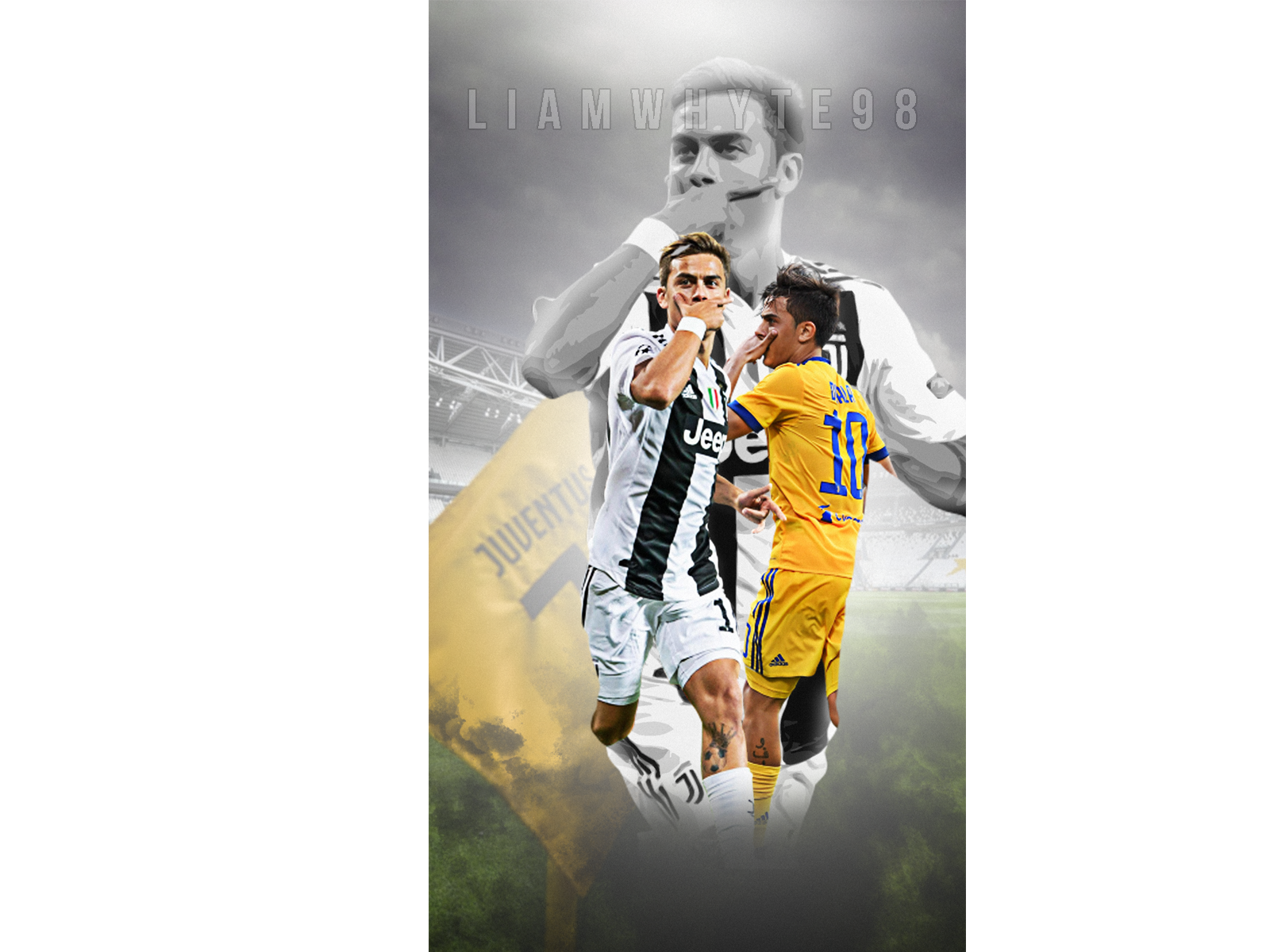 dybala wallpaper,football player,yellow,poster,font,player