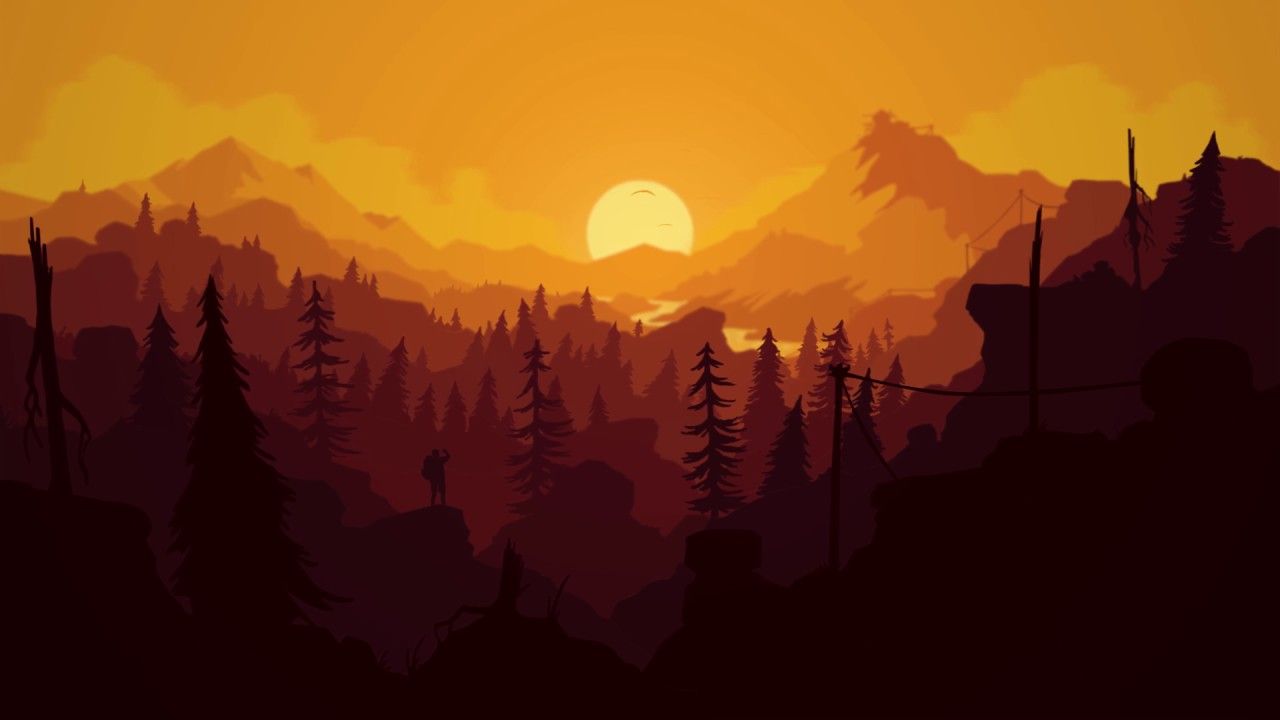 firewatch wallpaper,himmel,natürliche landschaft,orange,sonnenaufgang,morgen