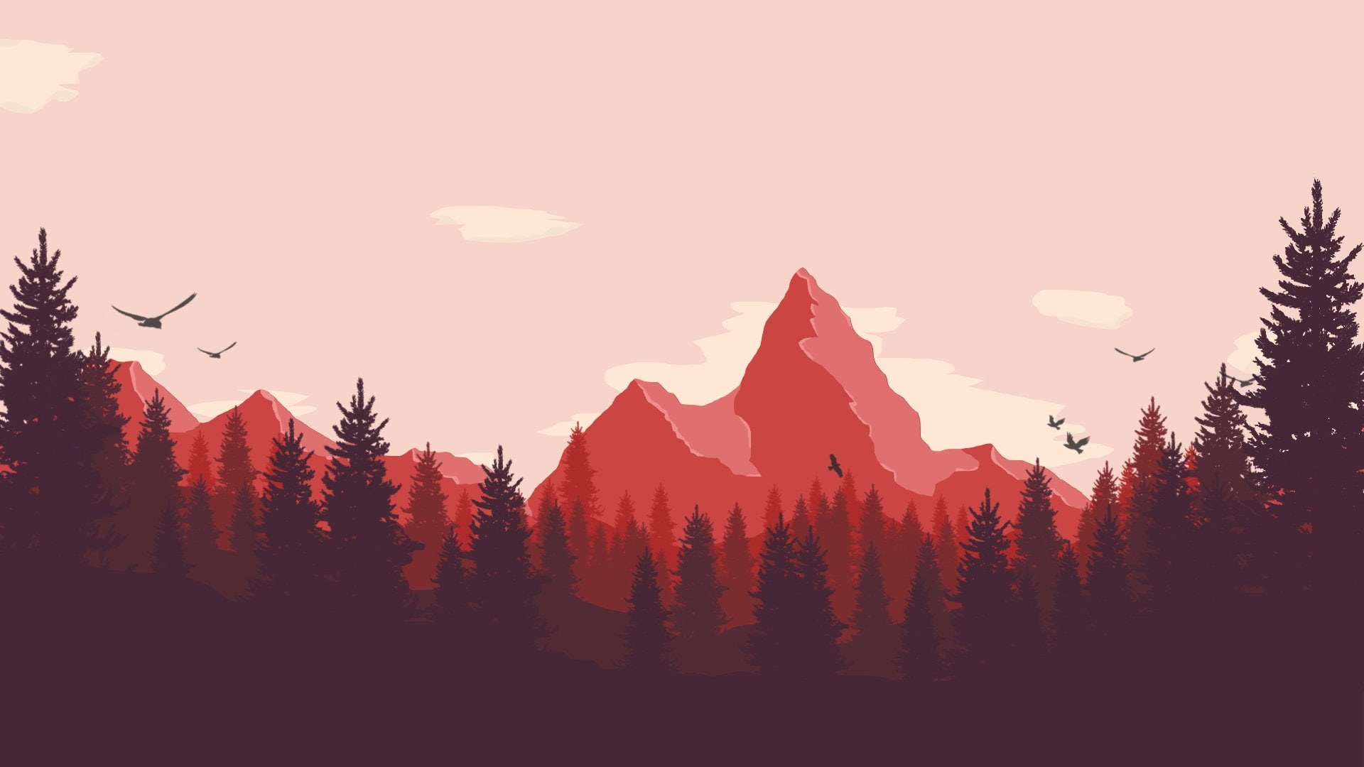 firewatch wallpaper,himmel,berg,natur,natürliche landschaft,rot