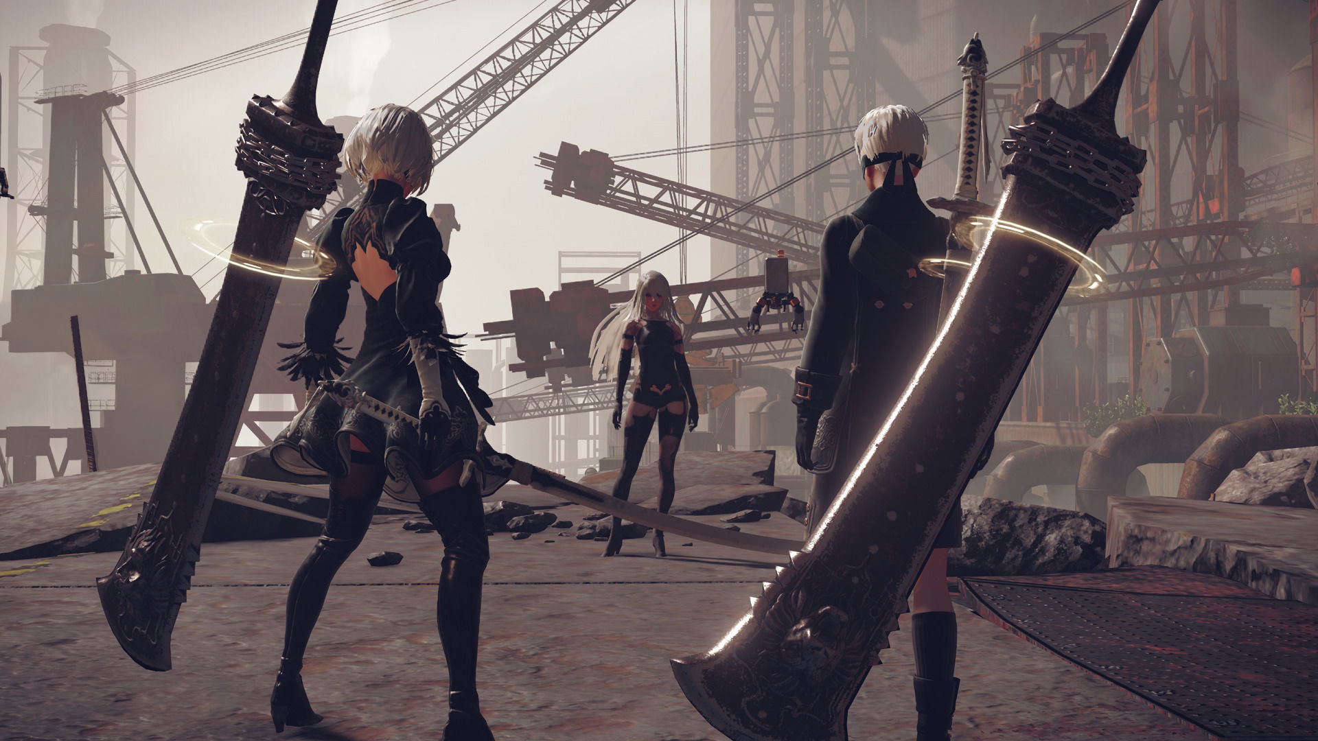 nier automaten wallpaper,action adventure spiel,computerspiel,bildschirmfoto,cg kunstwerk,massively multiplayer online rollenspiel