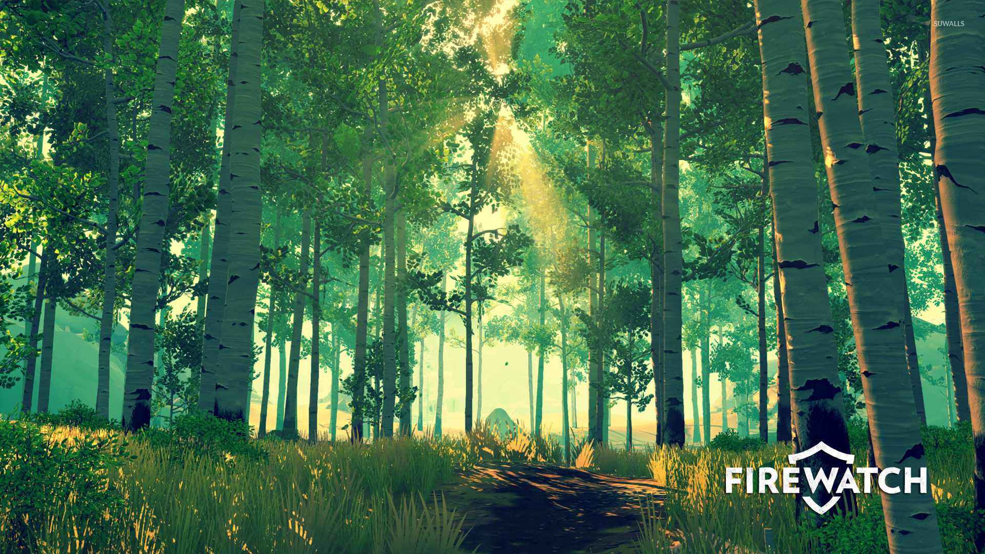 firewatch wallpaper,natural landscape,tree,nature,people in nature,forest