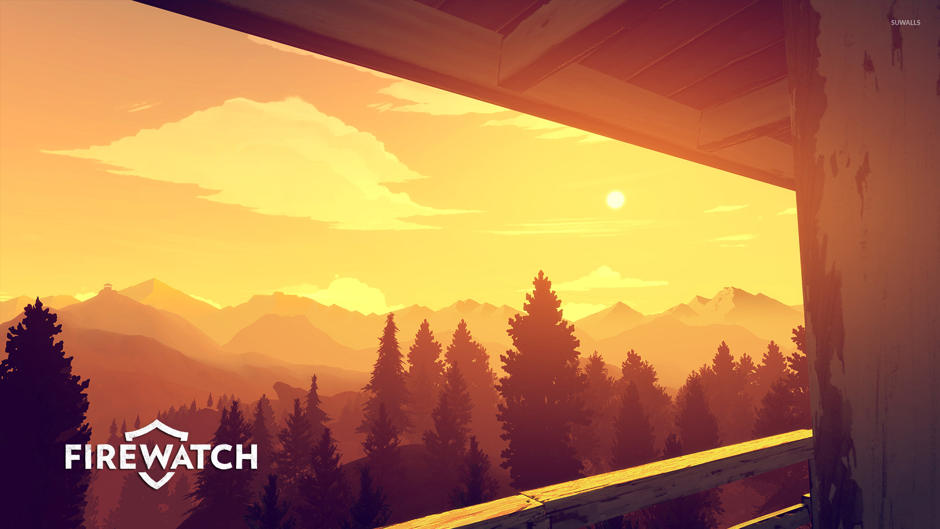 fondo de pantalla de firewatch,cielo,resplandor crepuscular,naranja,mañana,amanecer