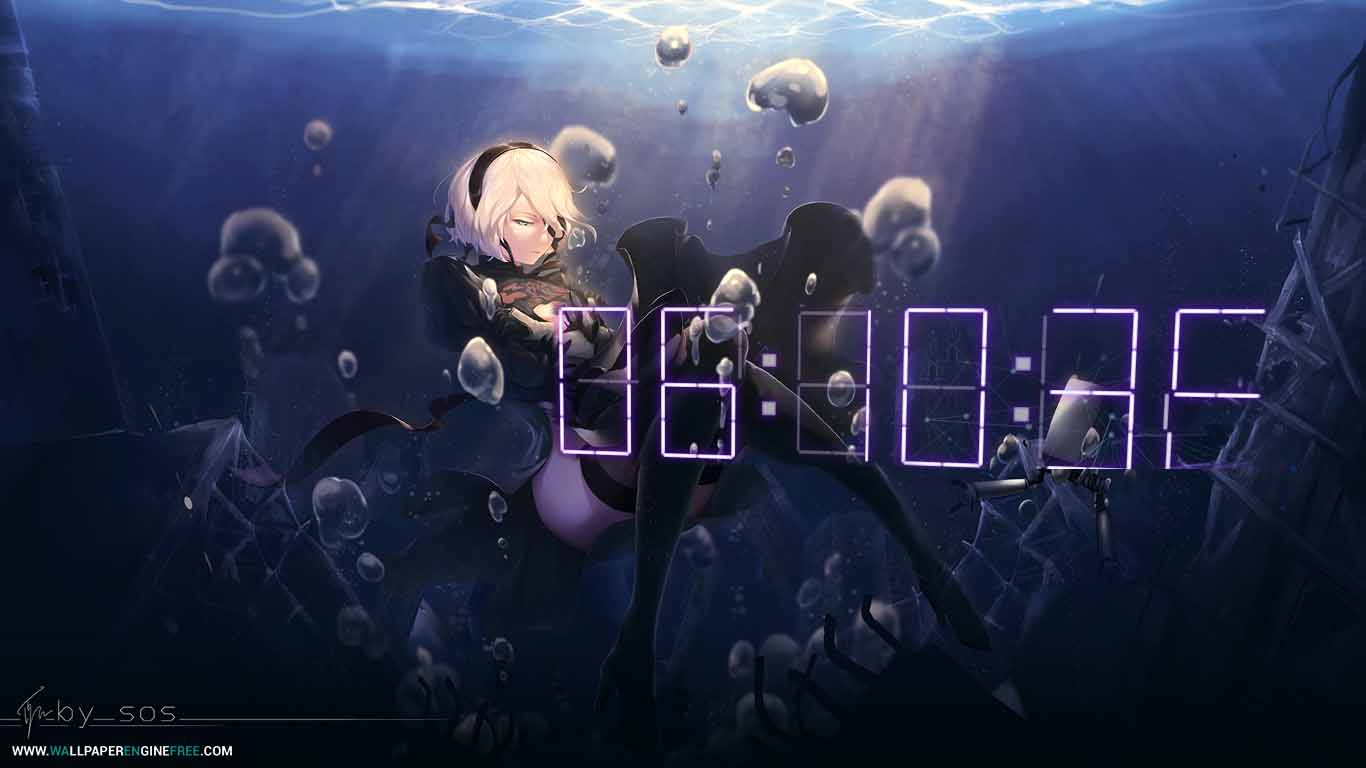 fond d'écran nier automata,texte,police de caractère,conception graphique,ciel,capture d'écran