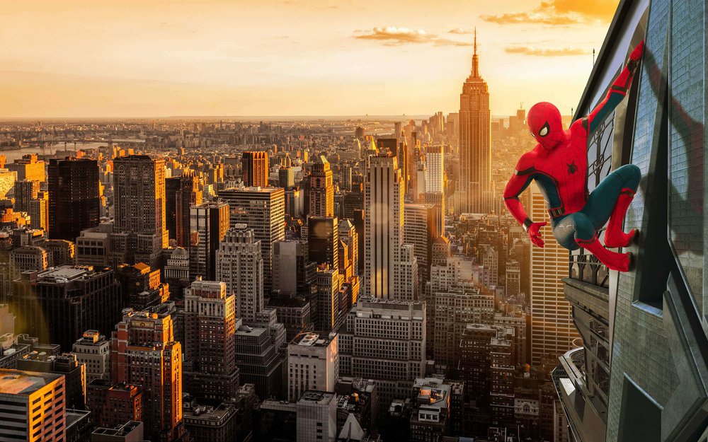 spiderman homecoming wallpaper,metropolitan area,cityscape,skyscraper,metropolis,city