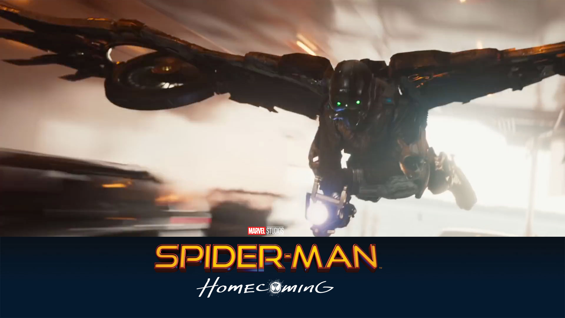spiderman homecoming wallpaper,action adventure game,fictional character,font,digital compositing,batman
