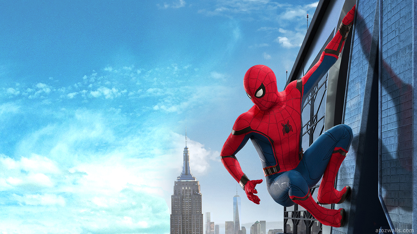 fondo de pantalla de spiderman homecoming,hombre araña,superhéroe,personaje de ficción,cielo,animación
