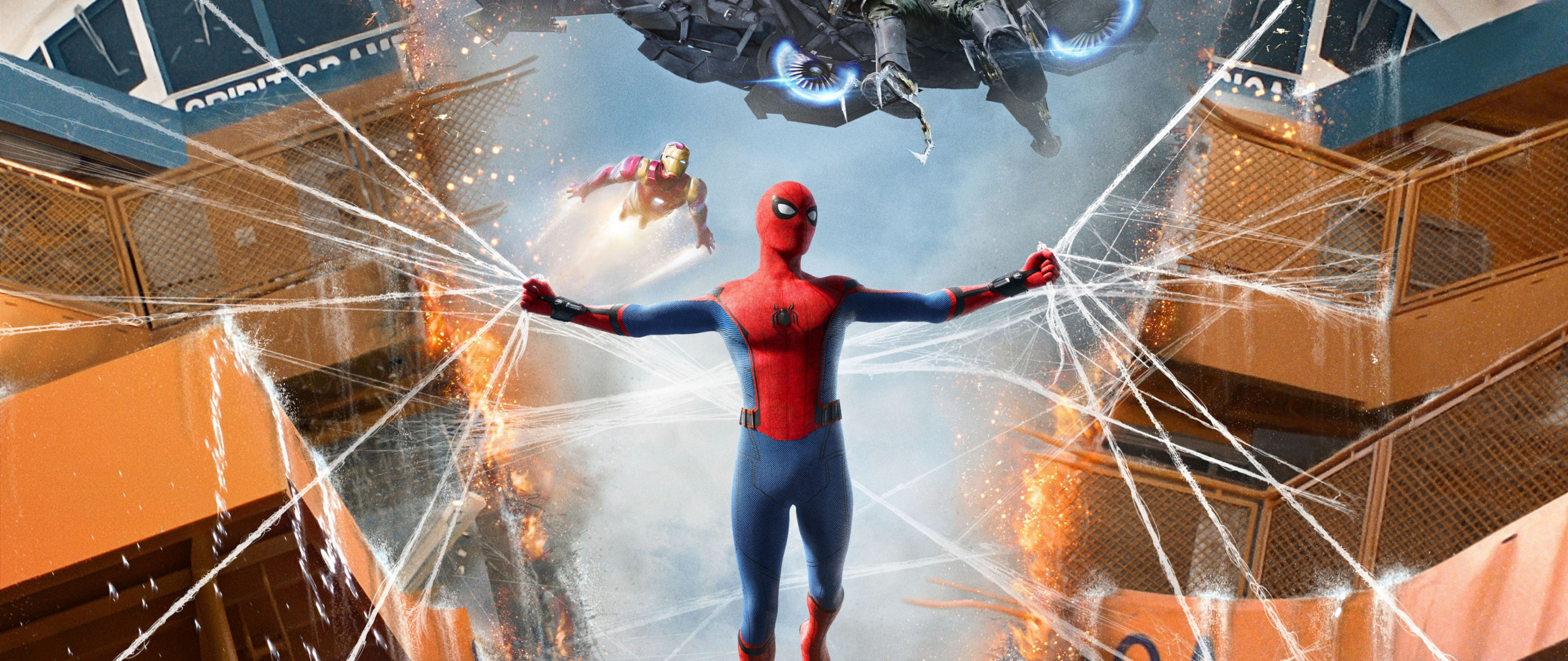 spiderman homecoming wallpaper,superhero,fictional character,spider man,cg artwork,action figure