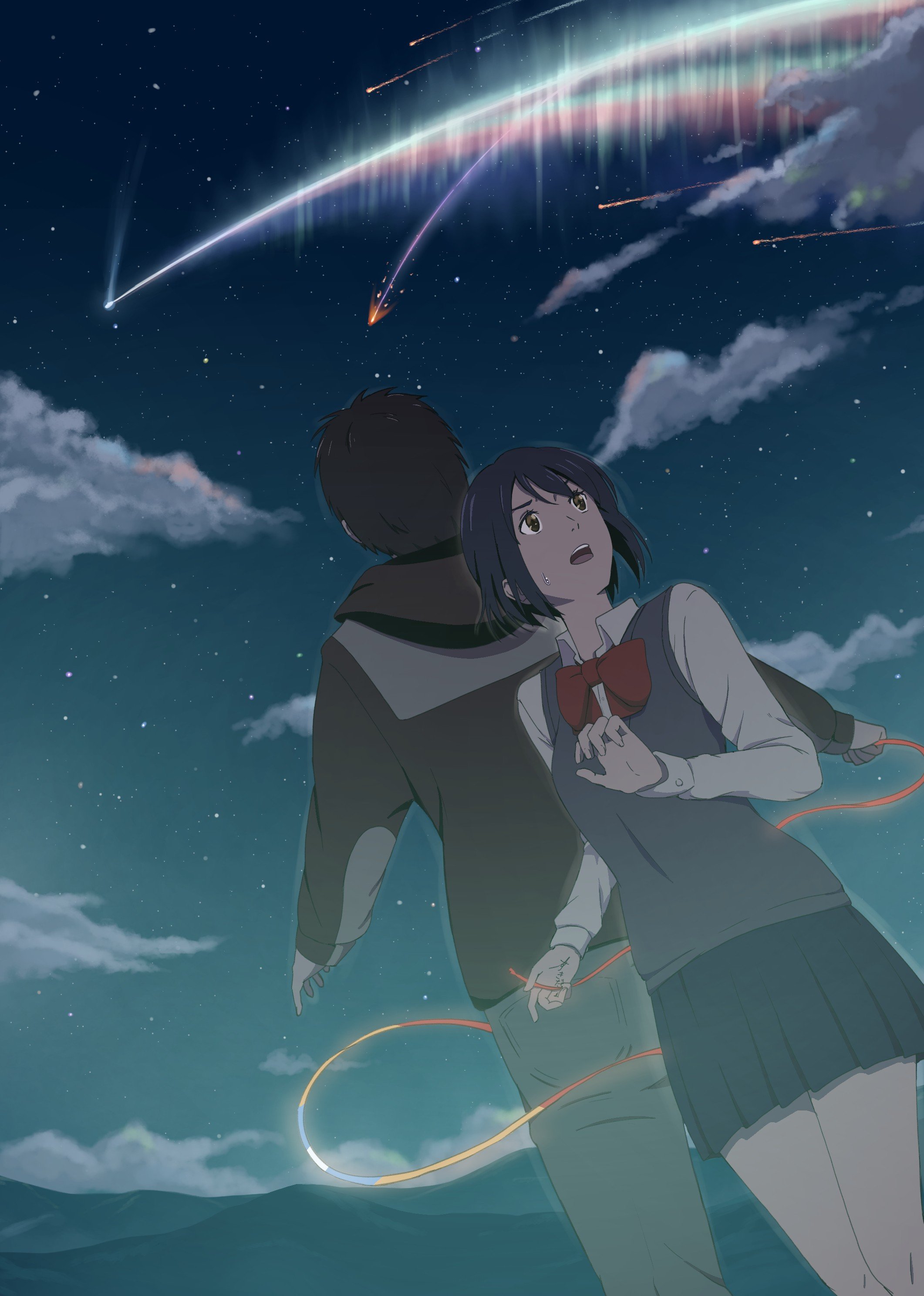 kimi no na wa tapete,karikatur,anime,himmel,animierter cartoon,animation