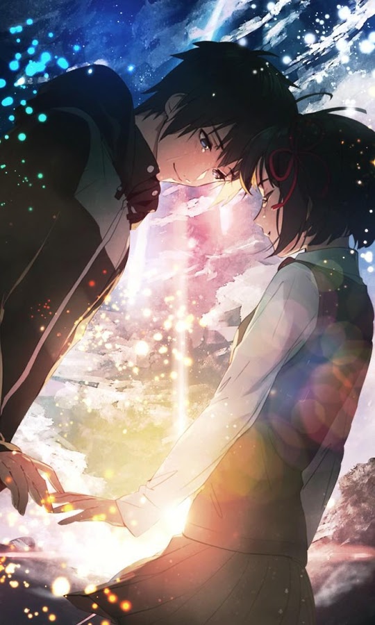 kimi no na wa wallpaper,cg artwork,anime,cielo,spazio,capelli neri