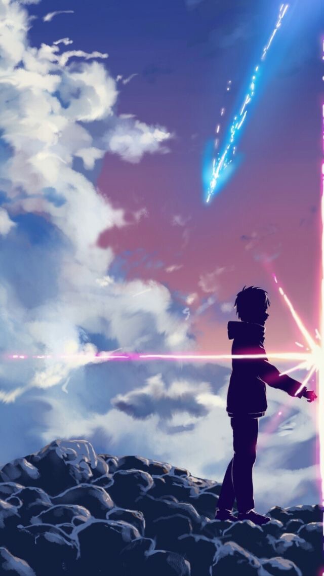 kimi no na wa fondo de pantalla,cielo,nube,animación,fotografía,anime
