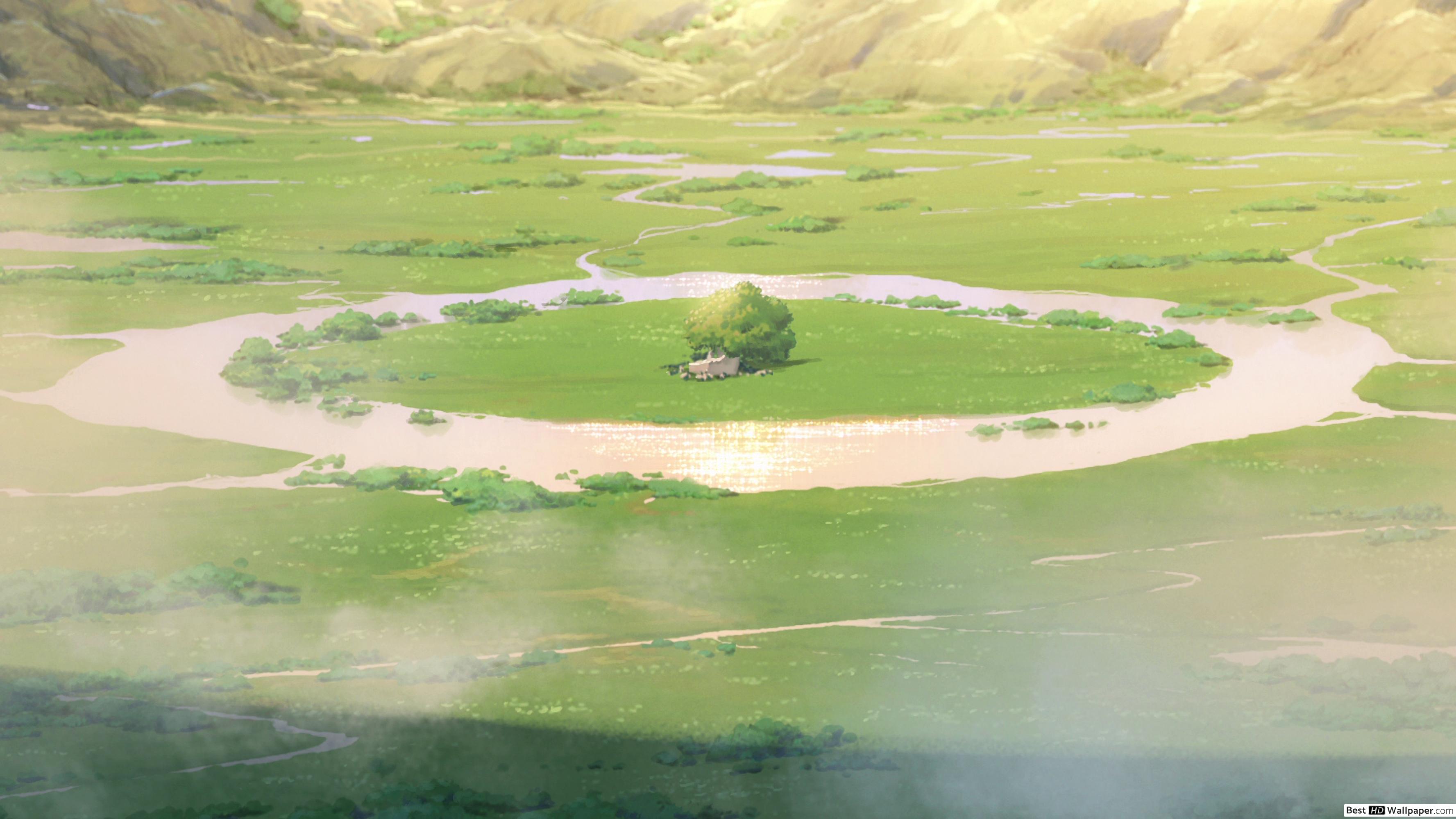 kimi no na wa fondo de pantalla,naturaleza,verde,agua,recursos hídricos,césped