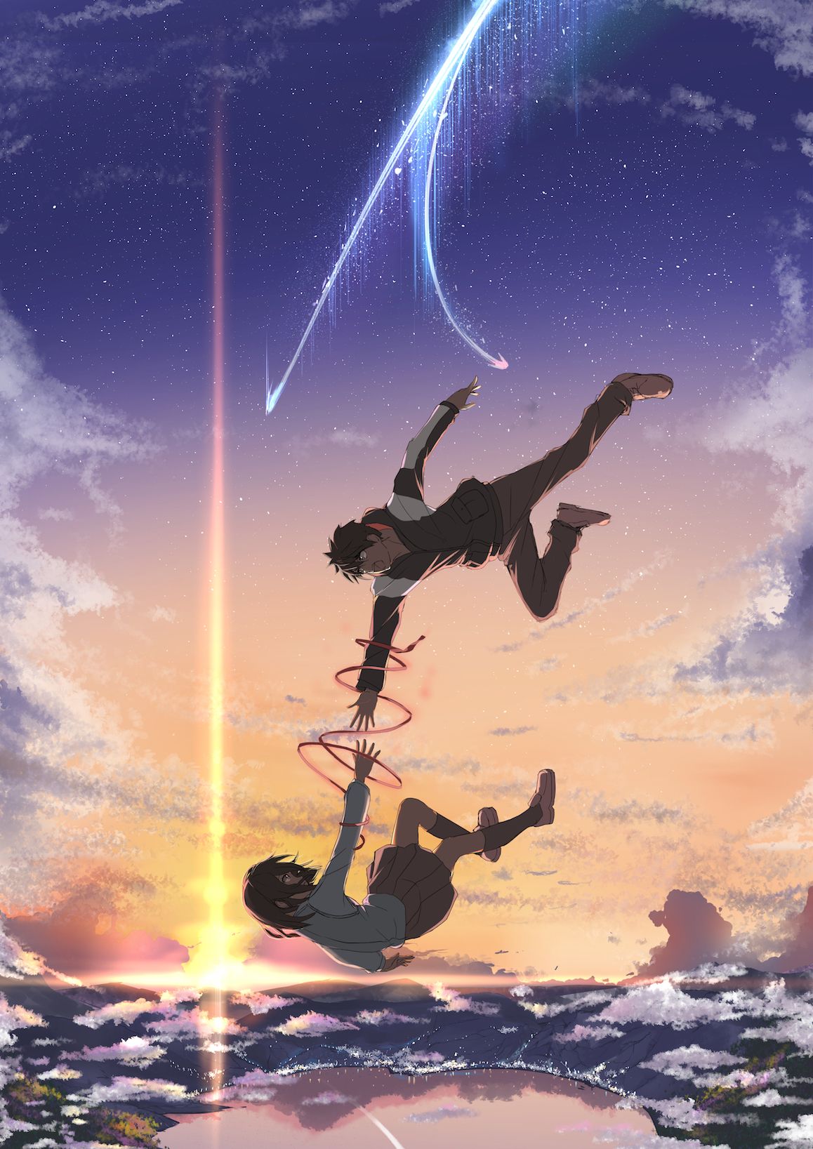 kimi no na wa wallpaper,sky,fictional character,space,performance,physical fitness