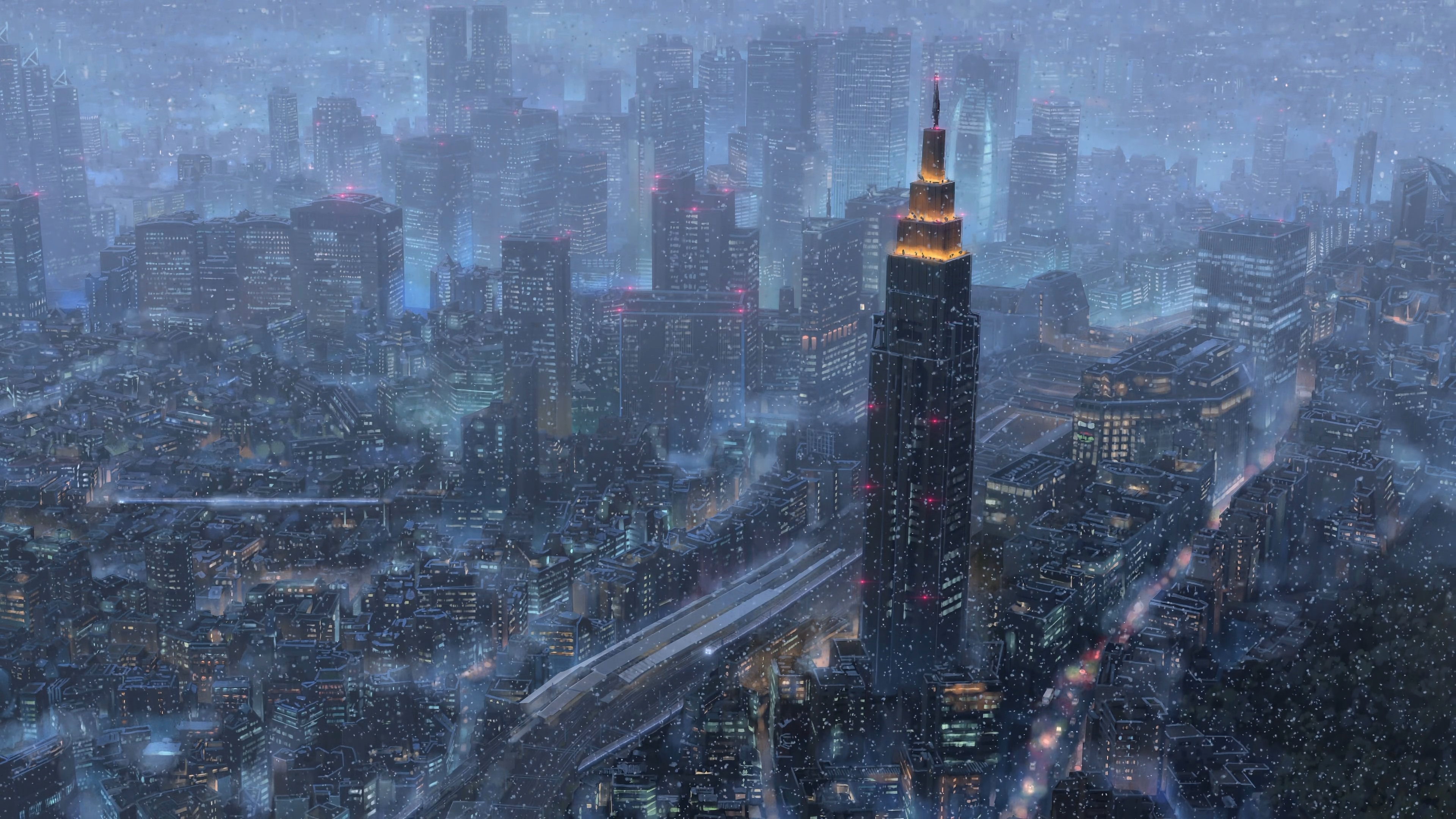 kimi no na wa fondo de pantalla,área metropolitana,paisaje urbano,ciudad,rascacielos,área urbana