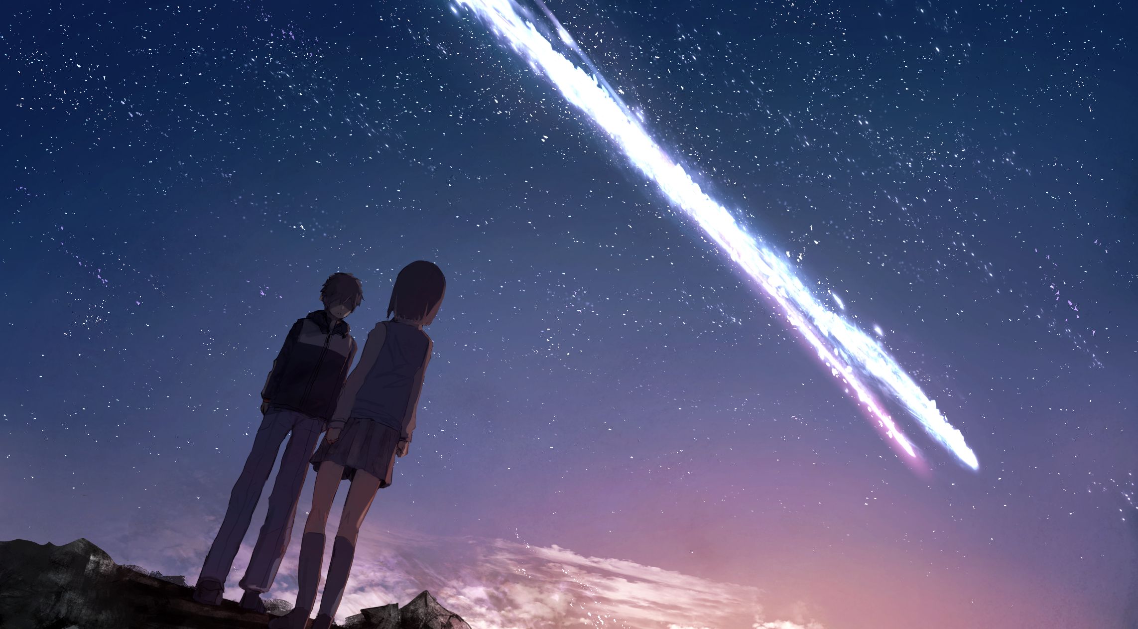 kimi no na wa wallpaper,sky,atmosphere,astronomy,astronomical object,space