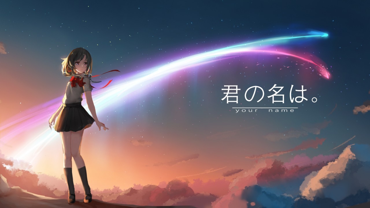 kimi no na wa fondo de pantalla,cielo,ligero,atmósfera,anime,cg artwork