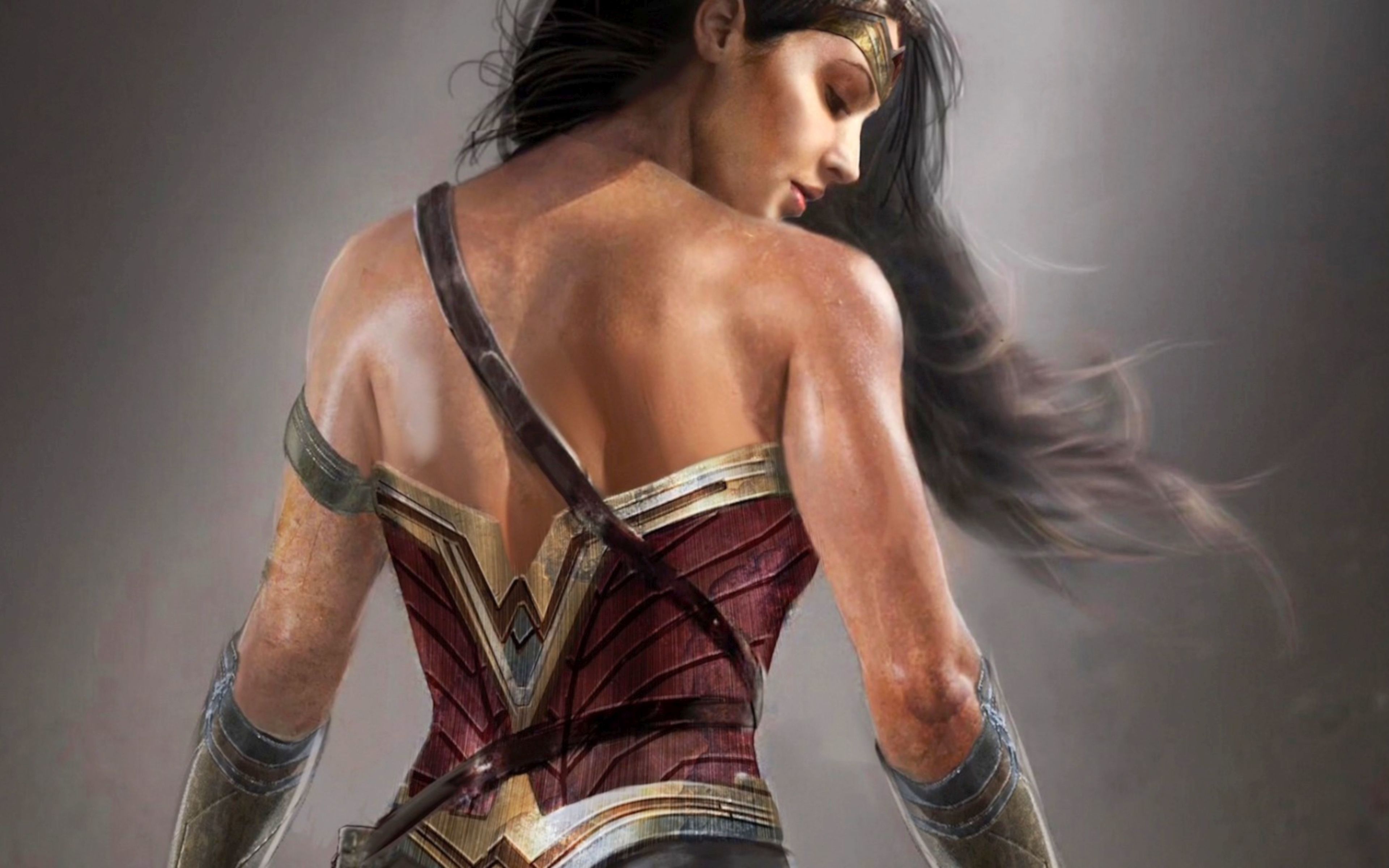 wonder woman wallpaper,shoulder,muscle,back,long hair,fictional character