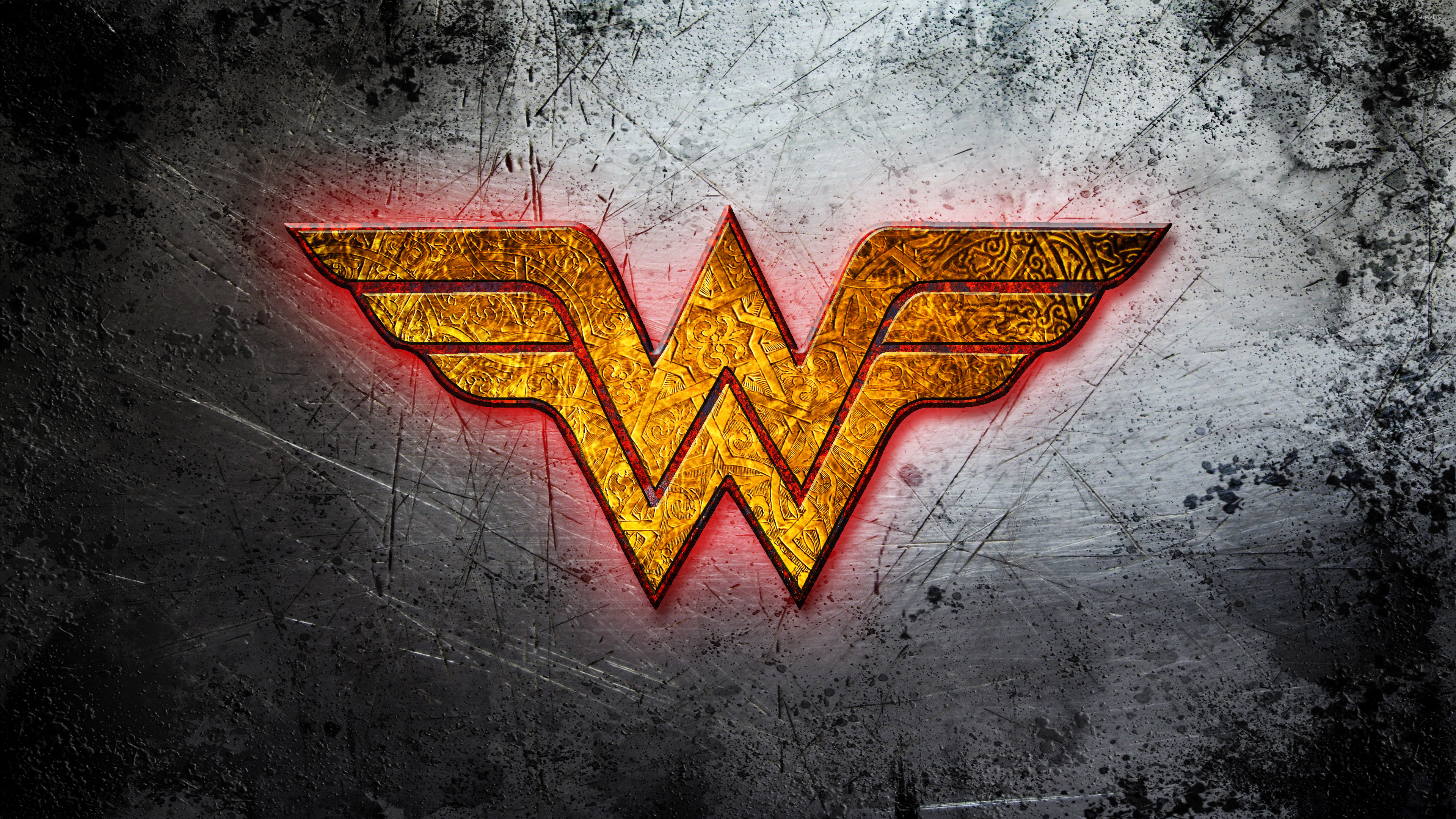 wonder woman wallpaper,red,logo,font,fictional character,graphic design