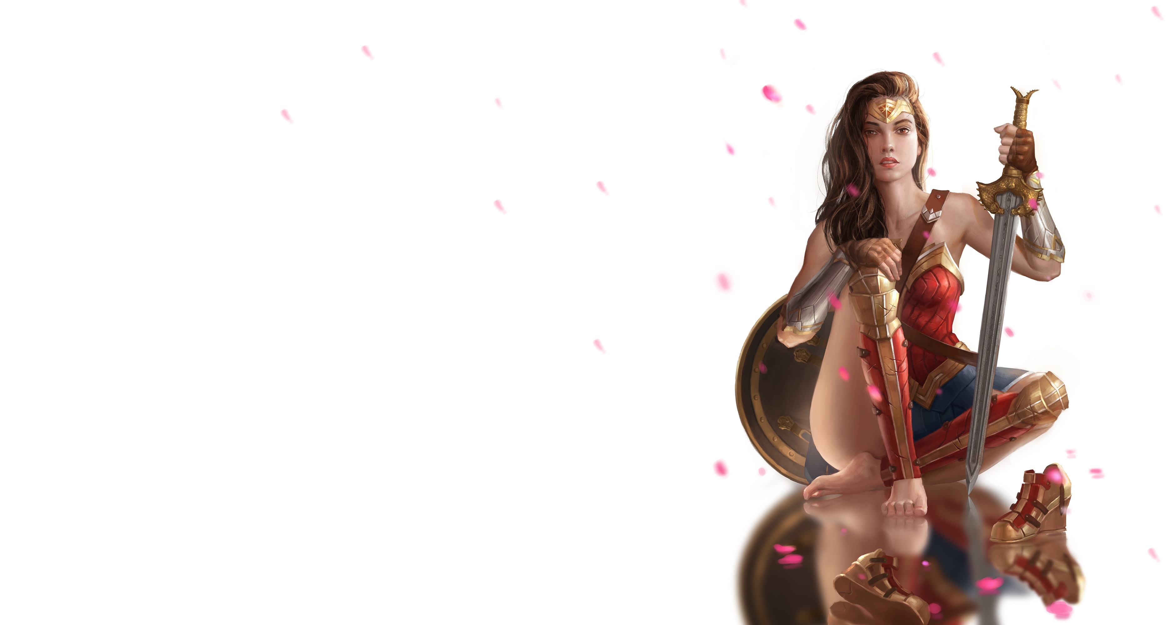 wonder woman wallpaper,musical instrument,string instrument,bowed string instrument,cg artwork,violist